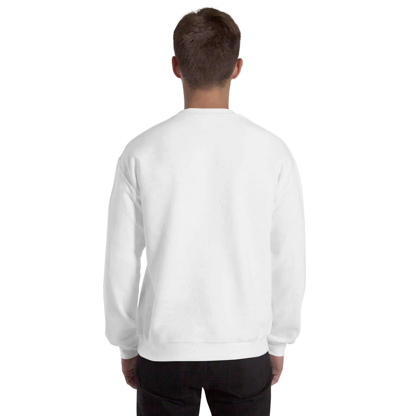 Back view of candy corn unisex fit sweatshirt