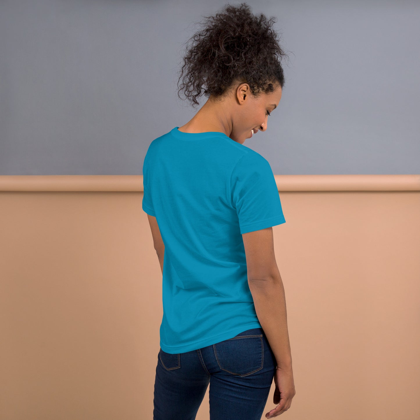 Women's t-shirt with an orange cream popsicle design, back view