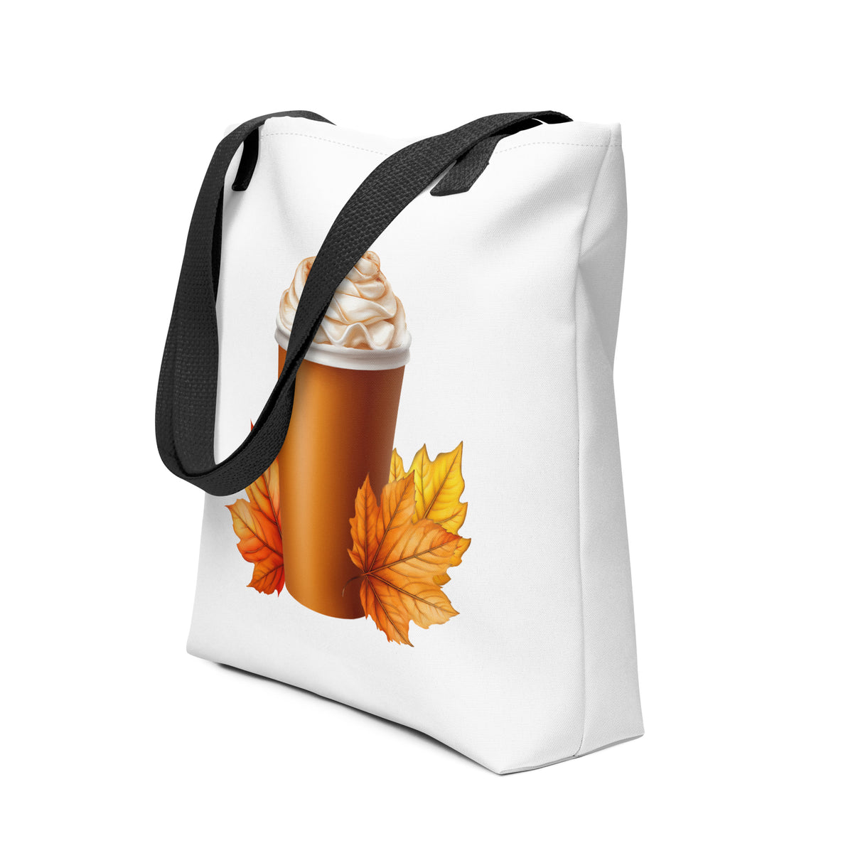 Pumpkin Spice Leaf Tote Bag front side view