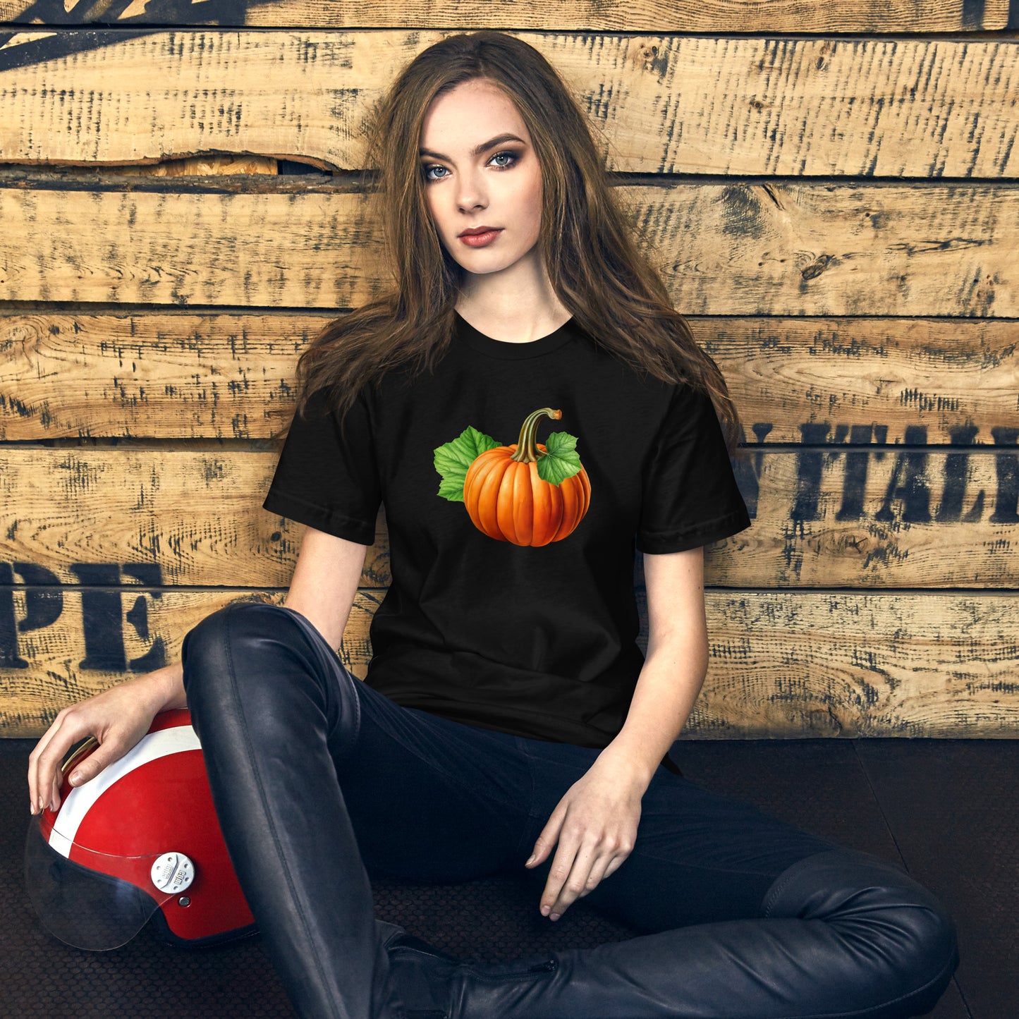 Pumpkin Unisex T-Shirt in Black - Product Mockup