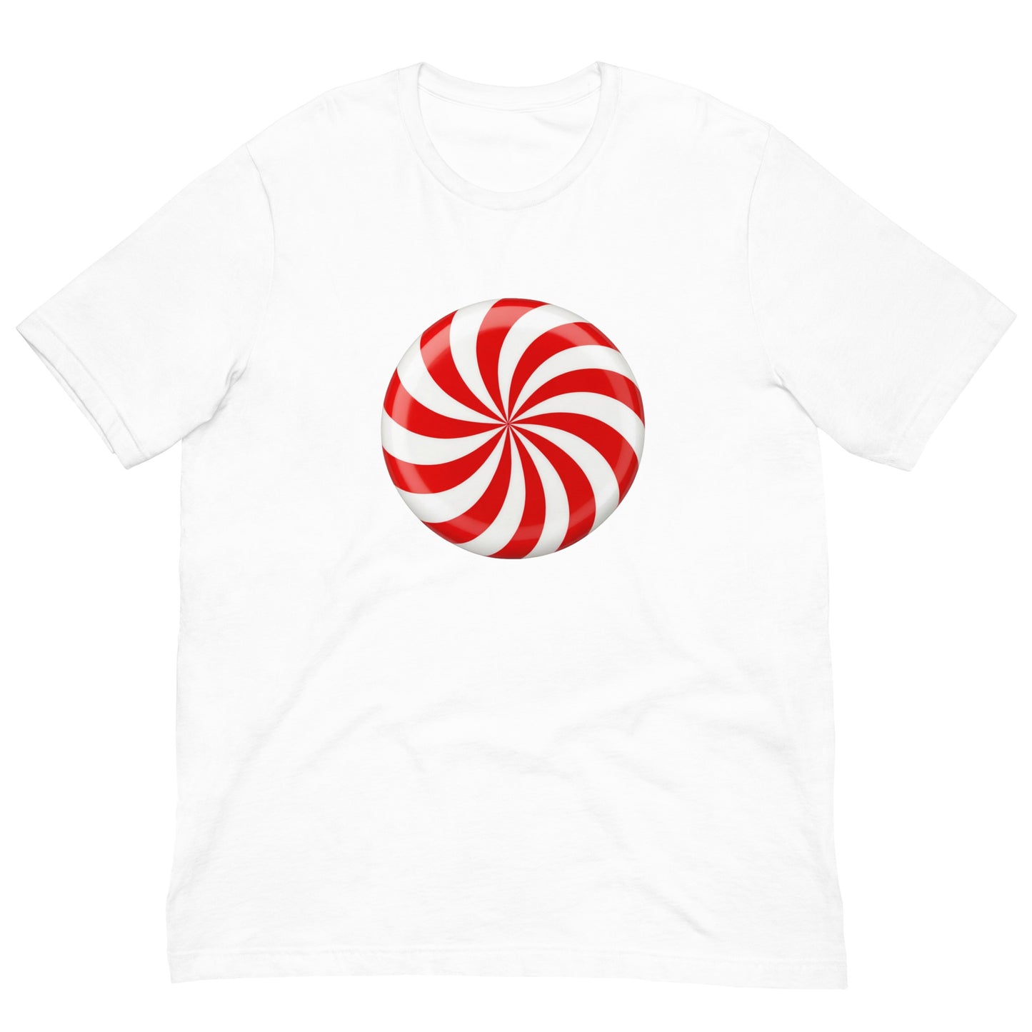 Red Peppermint Candy Swirl Women's T-Shirt mockup