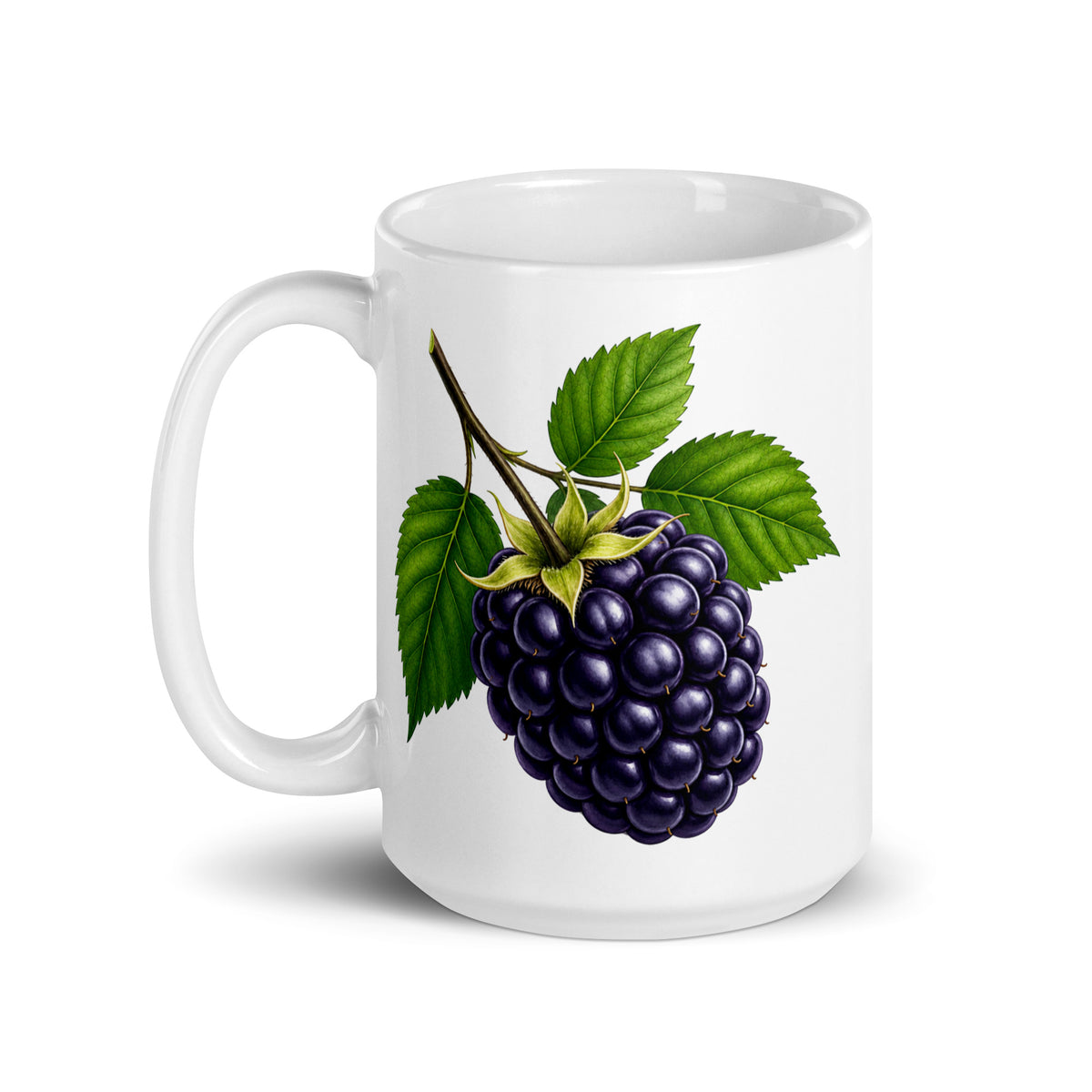 Blackberry White Glossy Mug