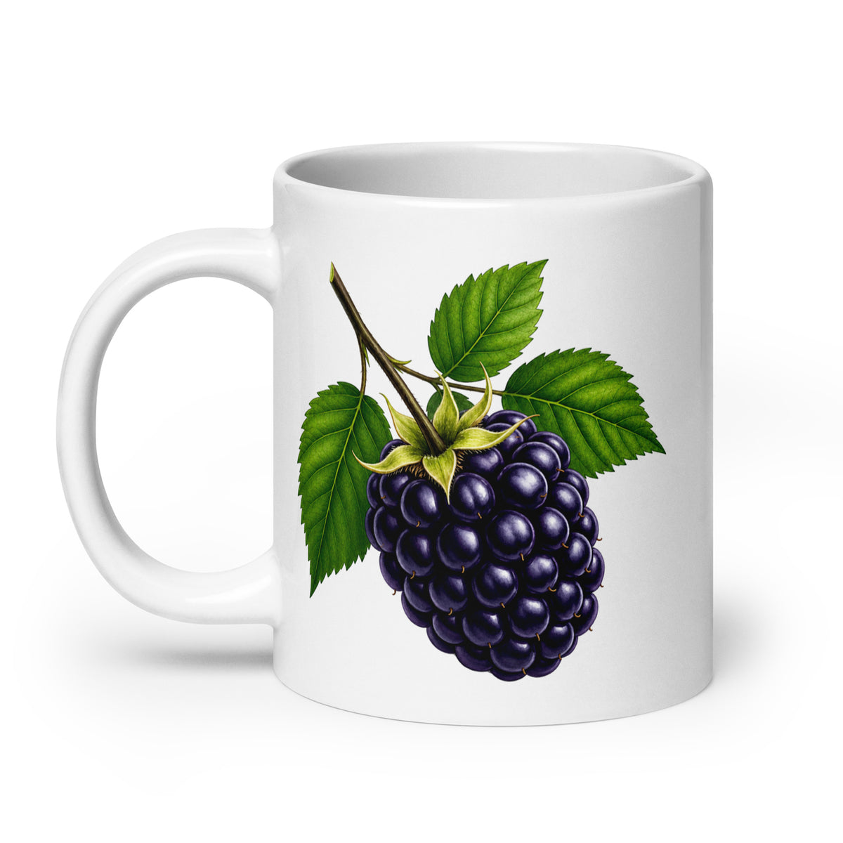 Blackberry White Glossy Mug