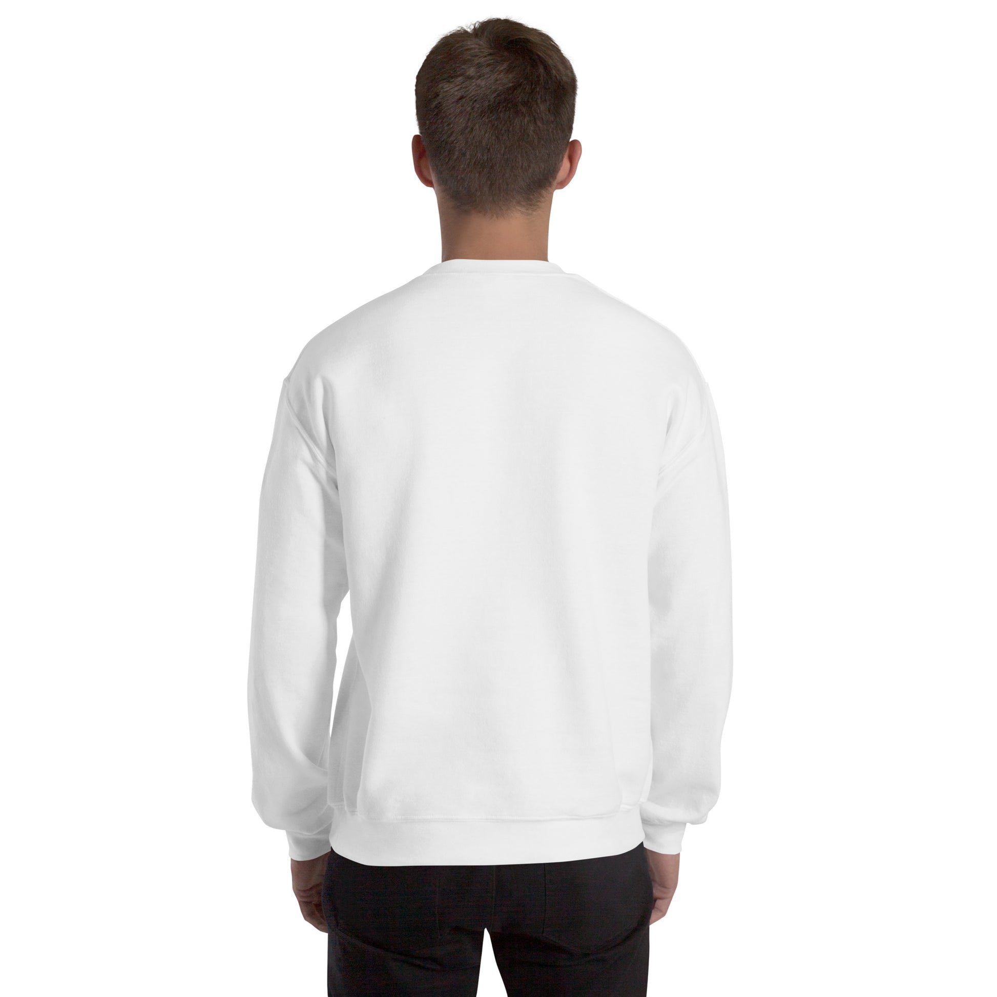 Back view of candy corn unisex fit sweatshirt