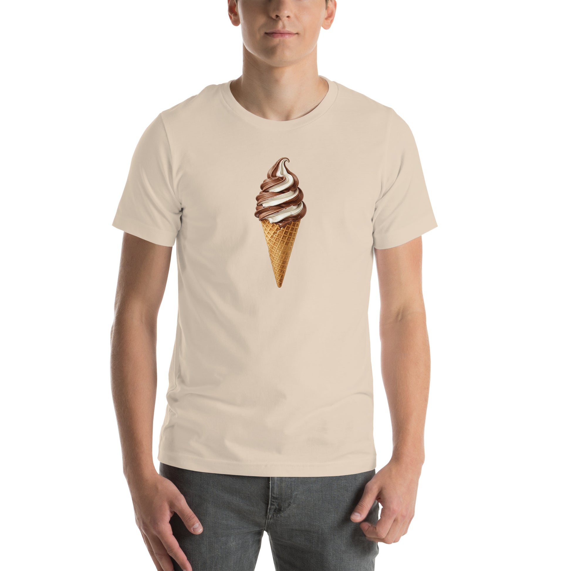 Cream color tee with summer graphic, unisex 