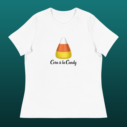 Corn á la Candy Women's Halloween T-Shirt relaxed fit mockup
