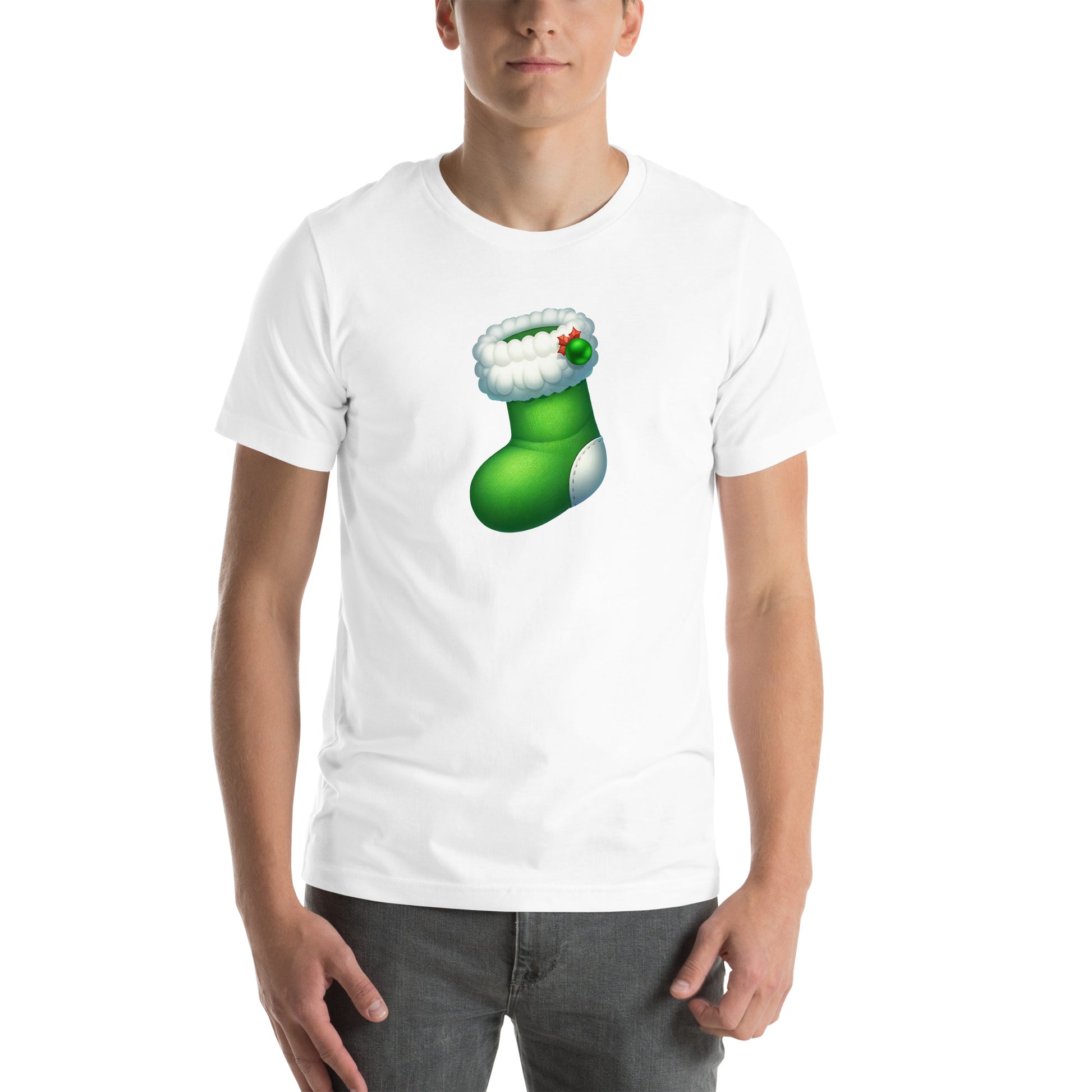 Green Christmas Stocking Men's T-Shirt mockup front