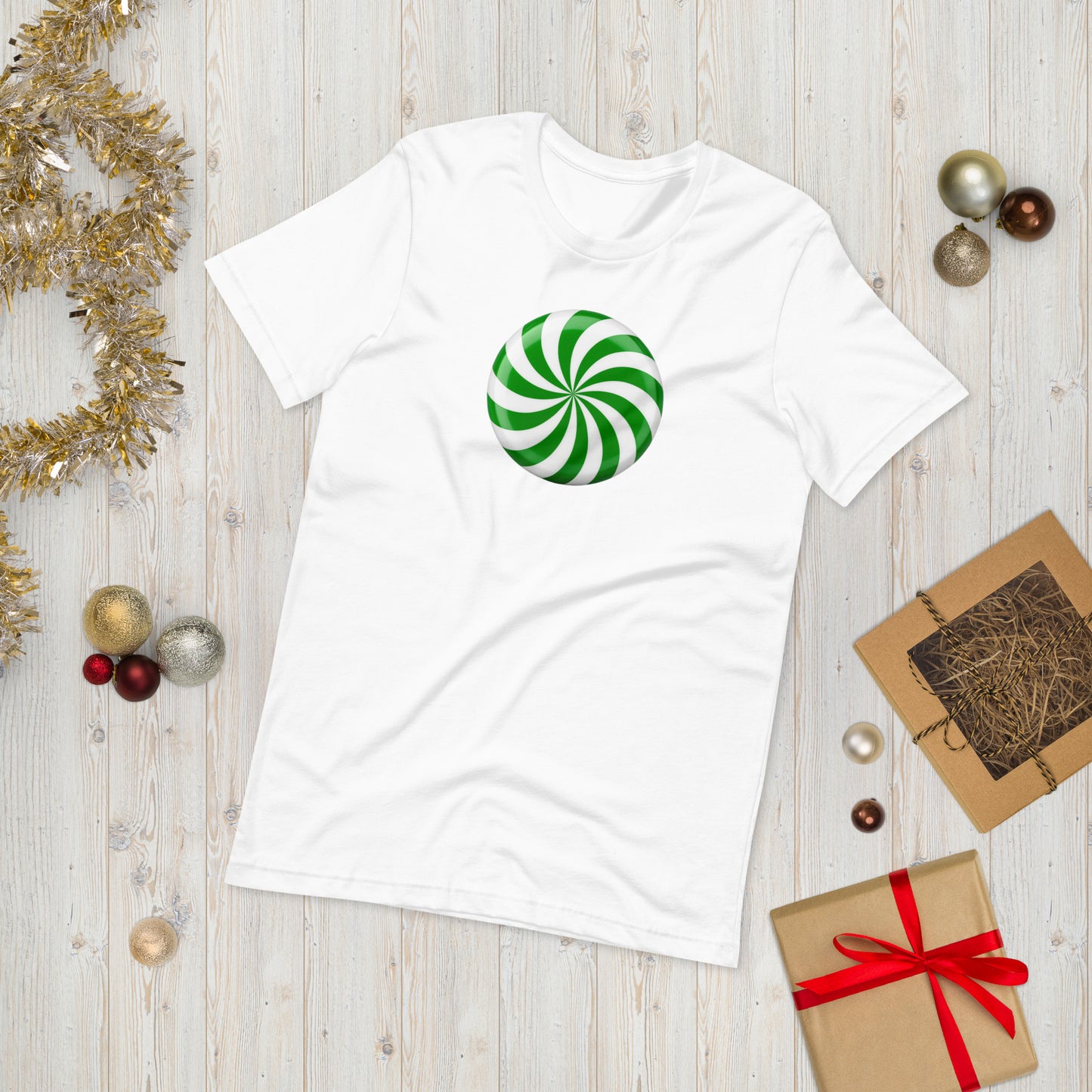 Green Mint Candy Swirl Women's T-Shirt - Unisex Fit Product mockup