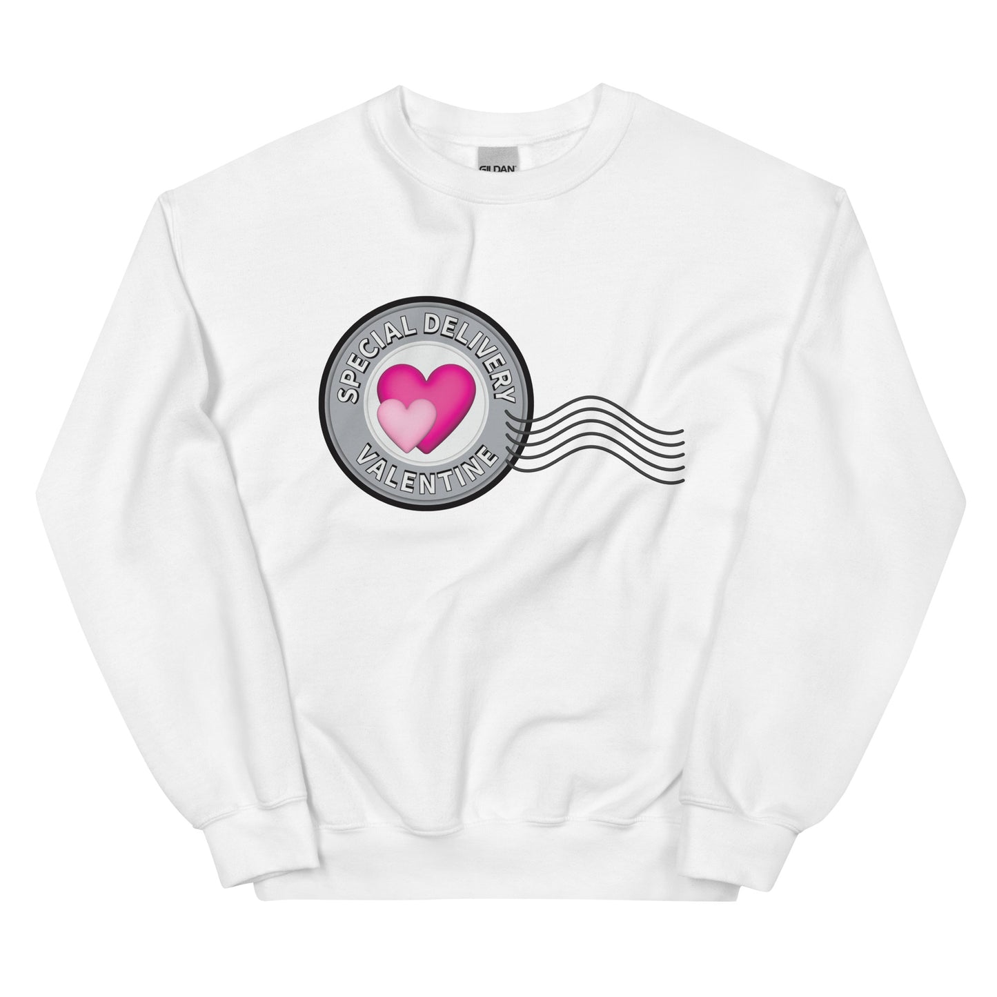 Heart Postage Unisex Sweatshirt - Detailed version white mockup