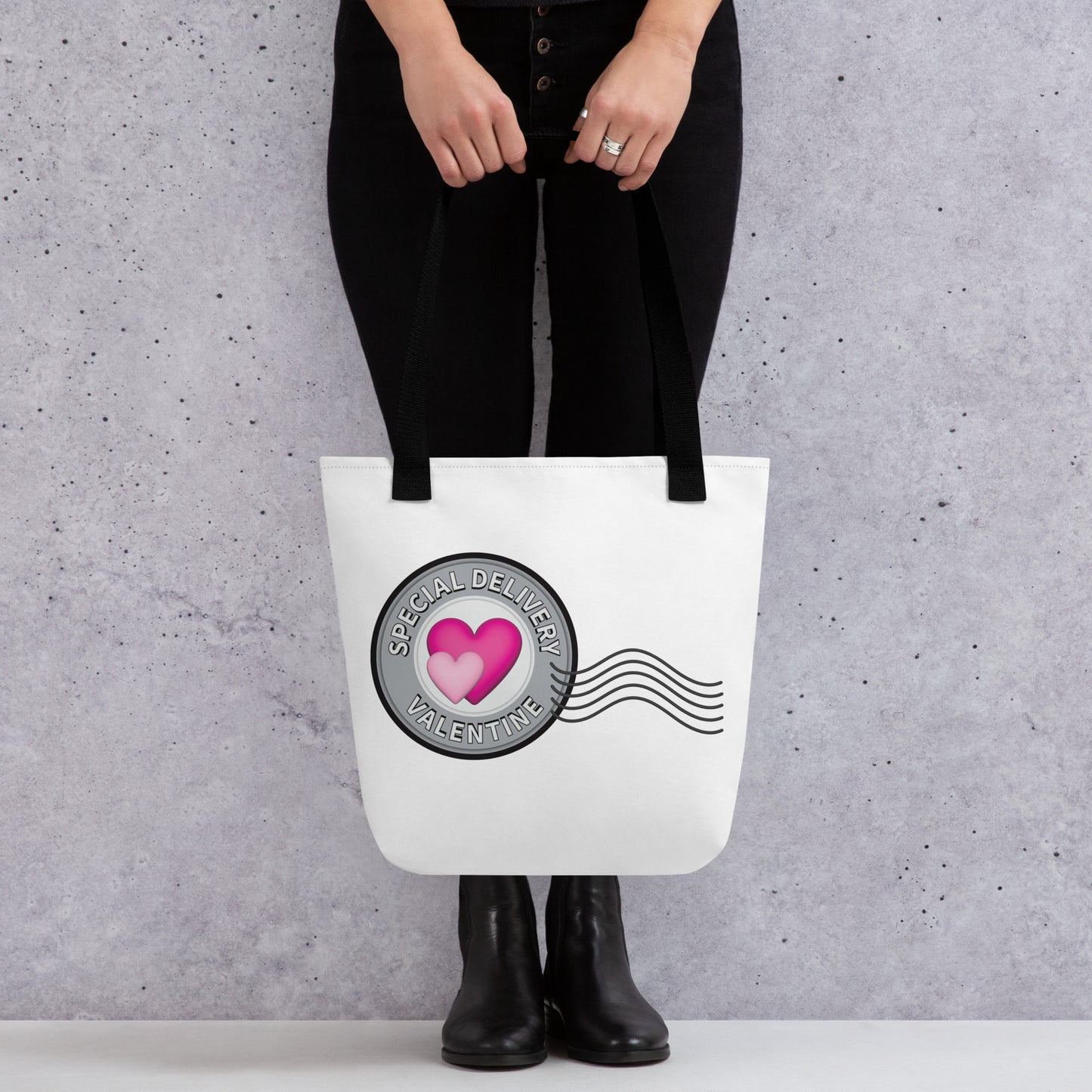 Heart Postage Tote bag - Detailed version front mockup