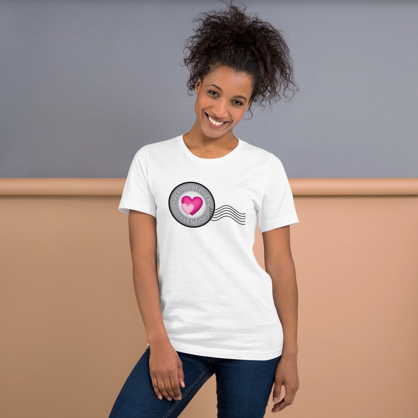 Valentine heart postage tee