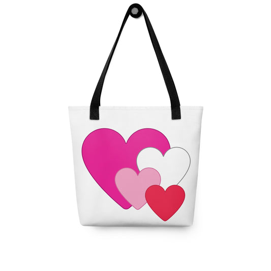 Multi Heart Valentine Tote bag mockup