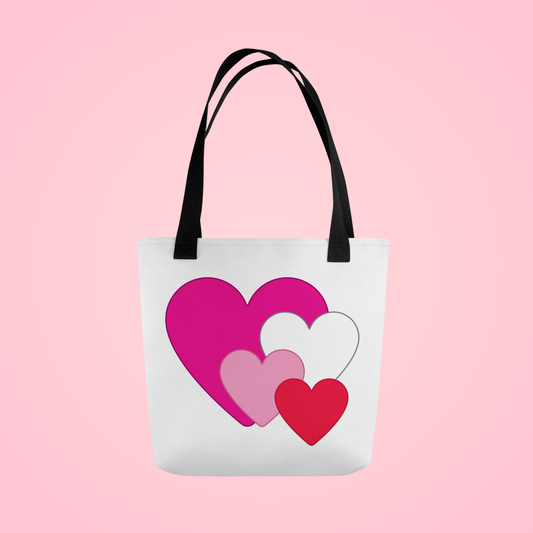 Valentine heart tote bag