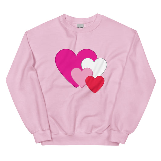 Multi Heart Valentine Unisex Sweatshirt mockup