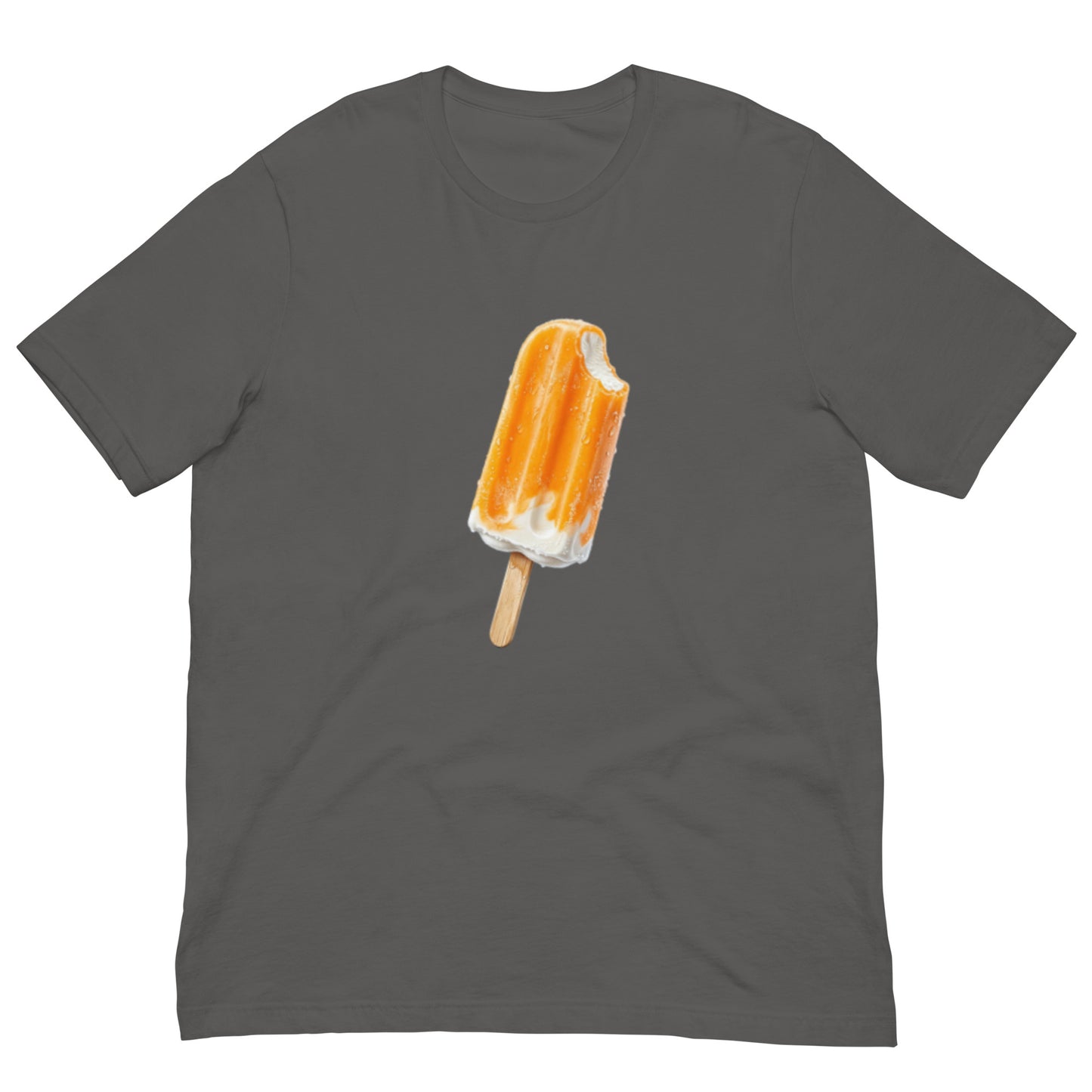 Grey t-shirt with an orange ceam popsicle