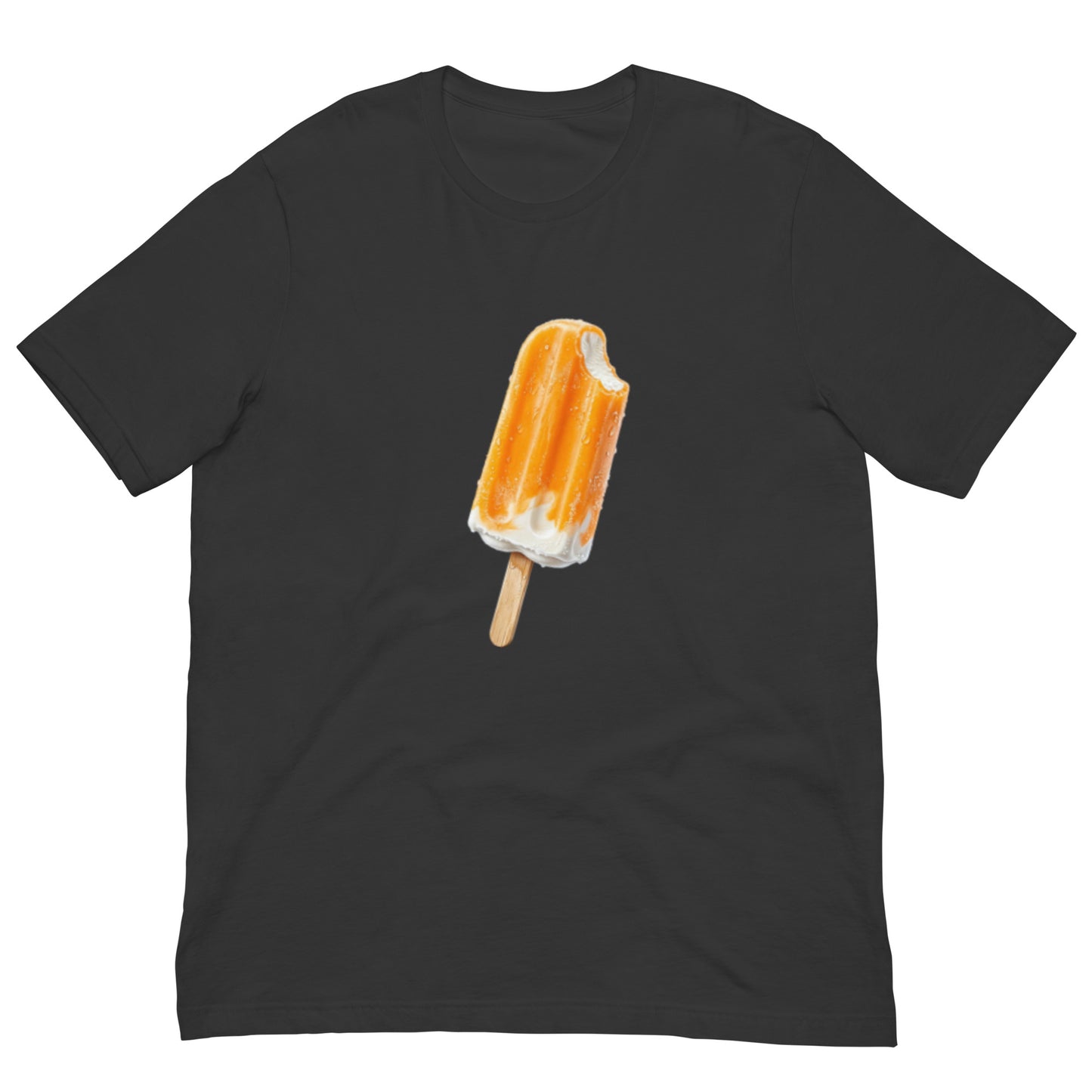 Dark Grey t-shirt with an orange ceam popsicle