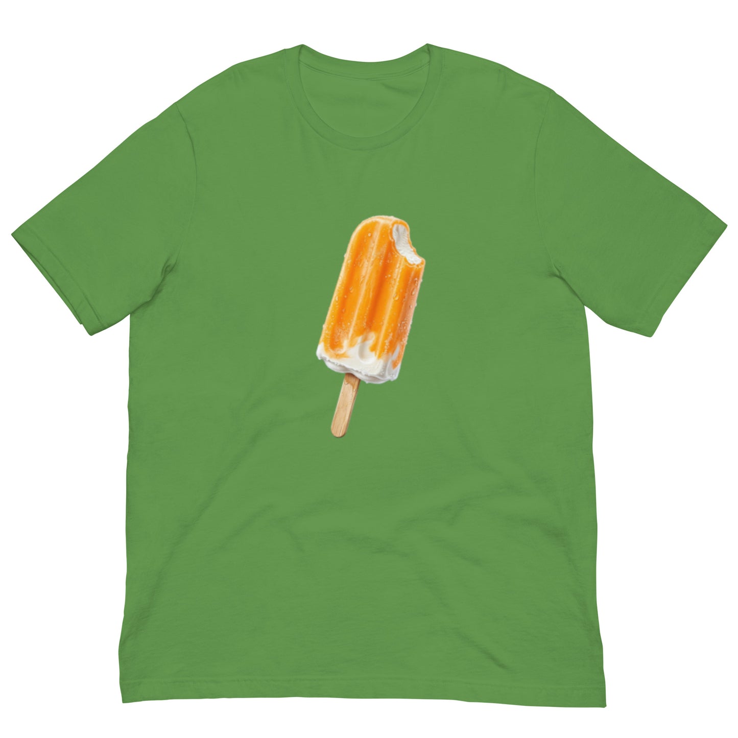 Leaf green t-shirt with an orange ceam popsicle