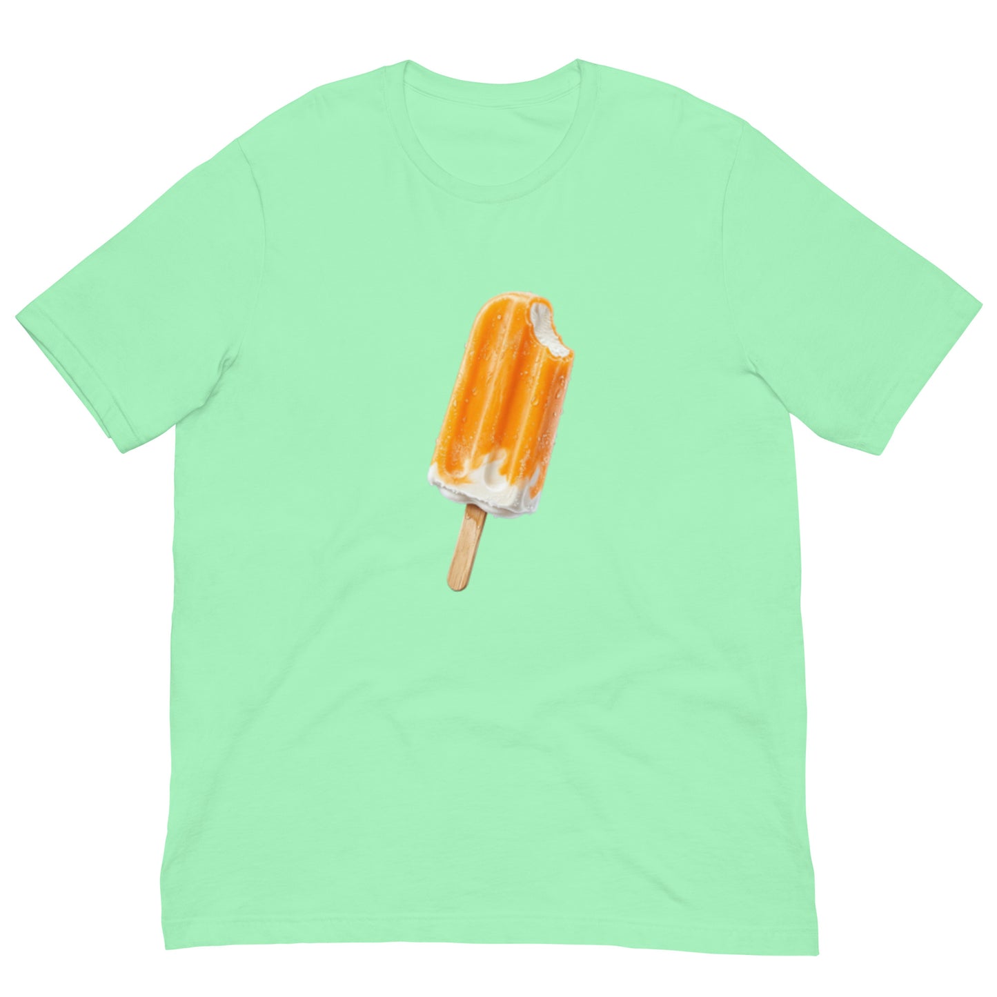 Mint green men's t-shirt with orange cream popsicle