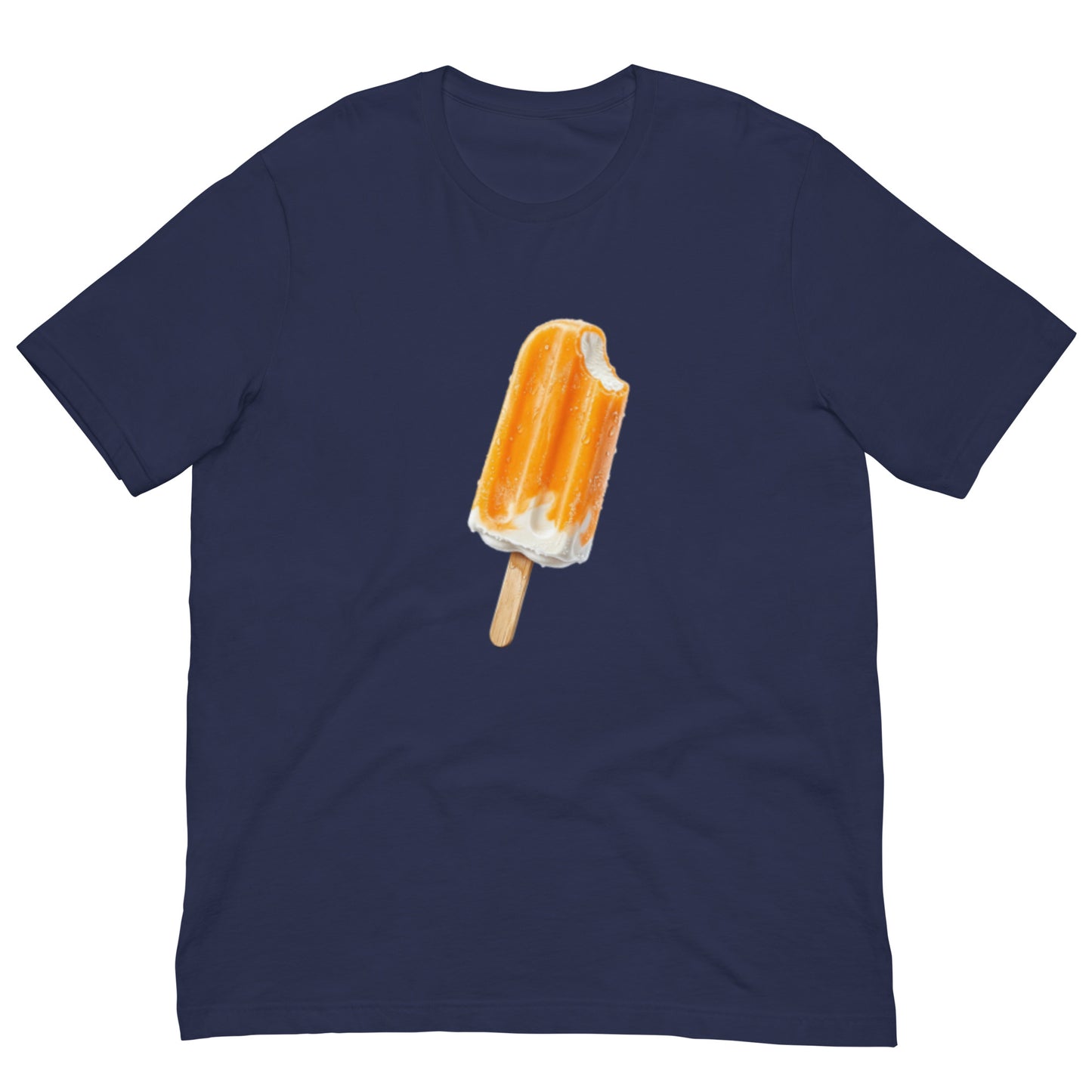 Navy blue t-shirt with an orange ceam popsicle