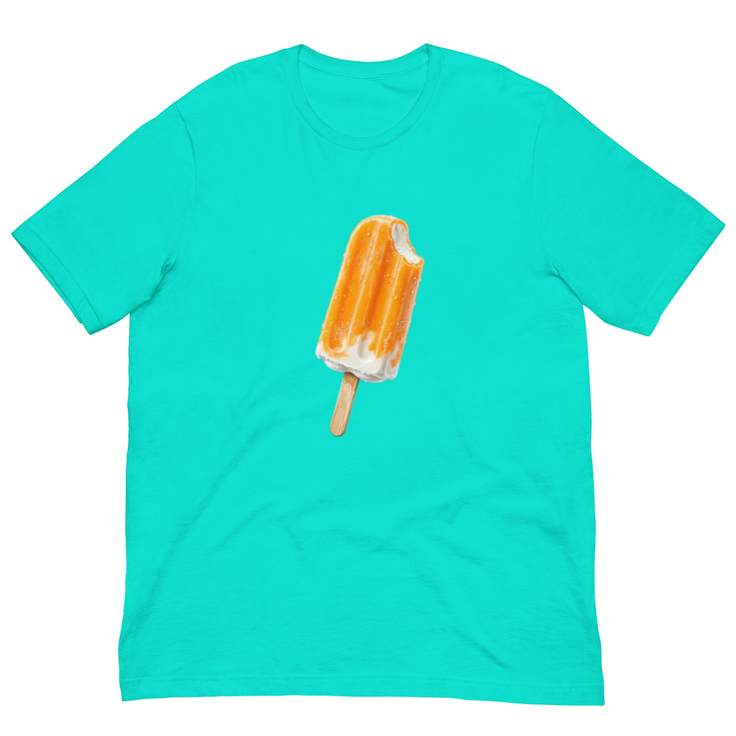 Men's teal t-shirt with orange cream popsicle