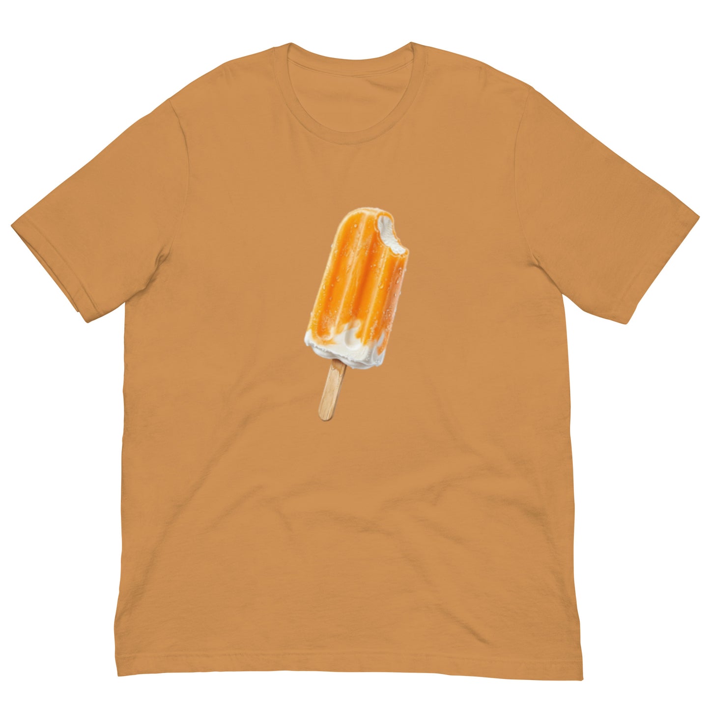 Toast color men's t-shirt with orange cream popsicle
