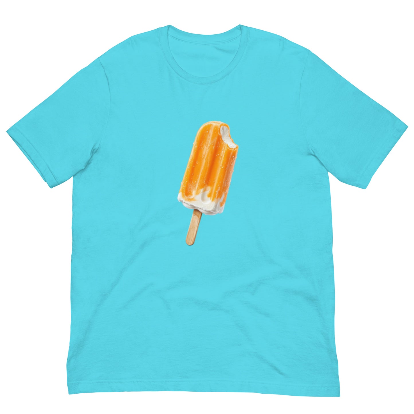 Men's turquoise t-shirt with orange cream popsicle
