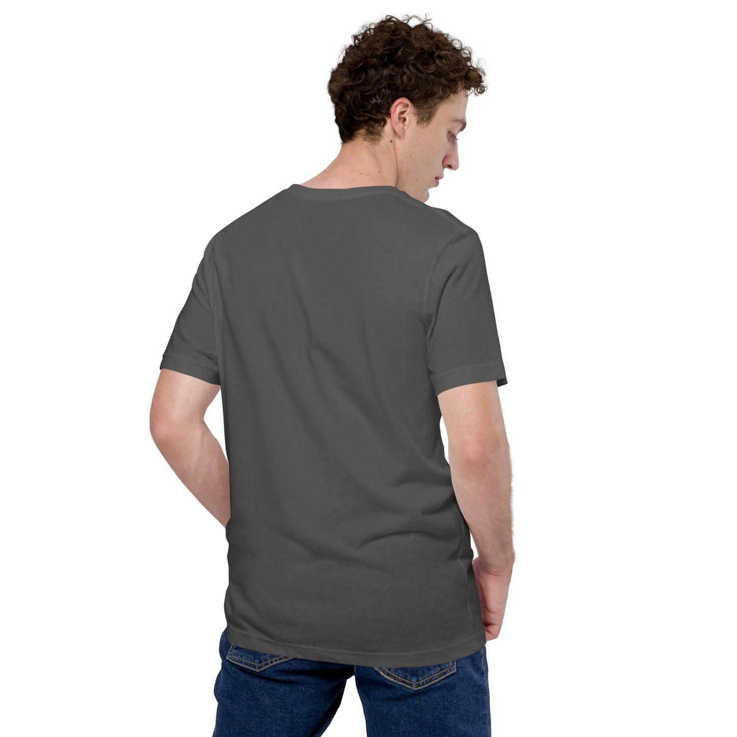 Men's t-shirt with an orange ceam popsicle, back view