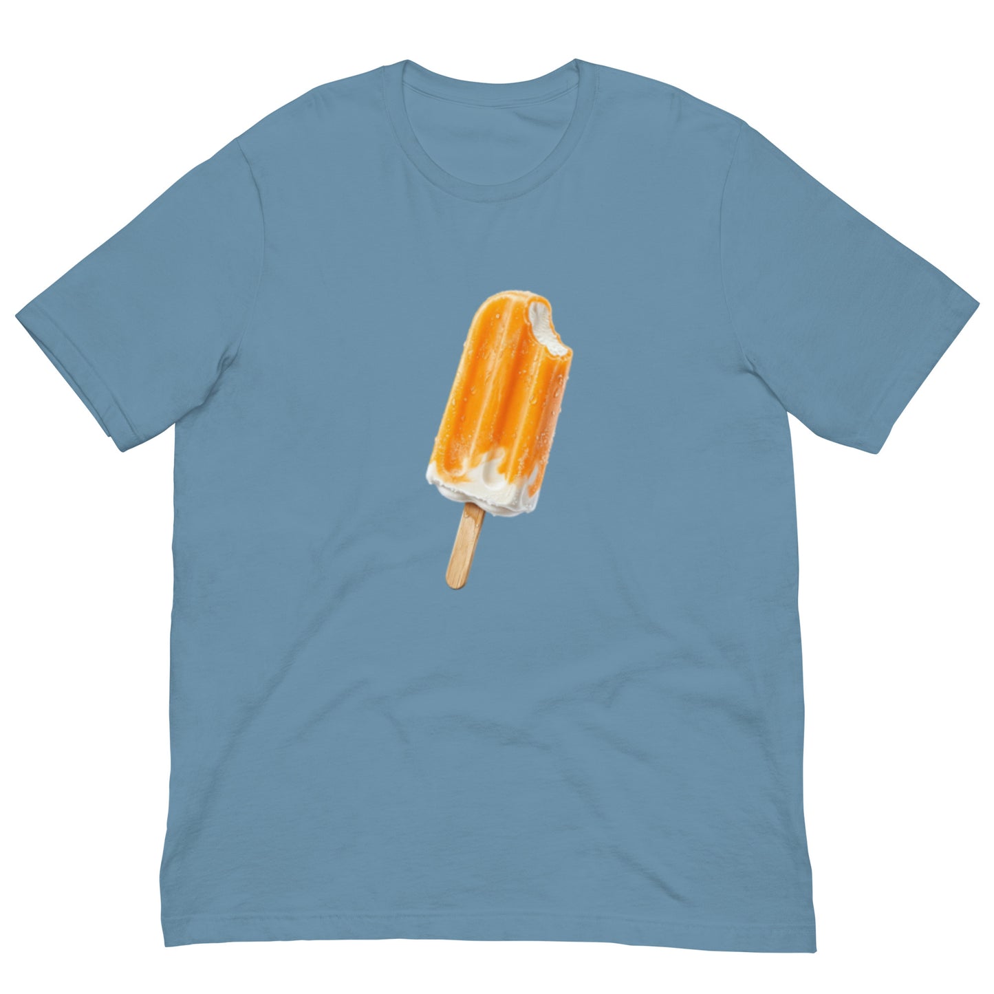 Steel blue t-shirt with orange cream popsicle