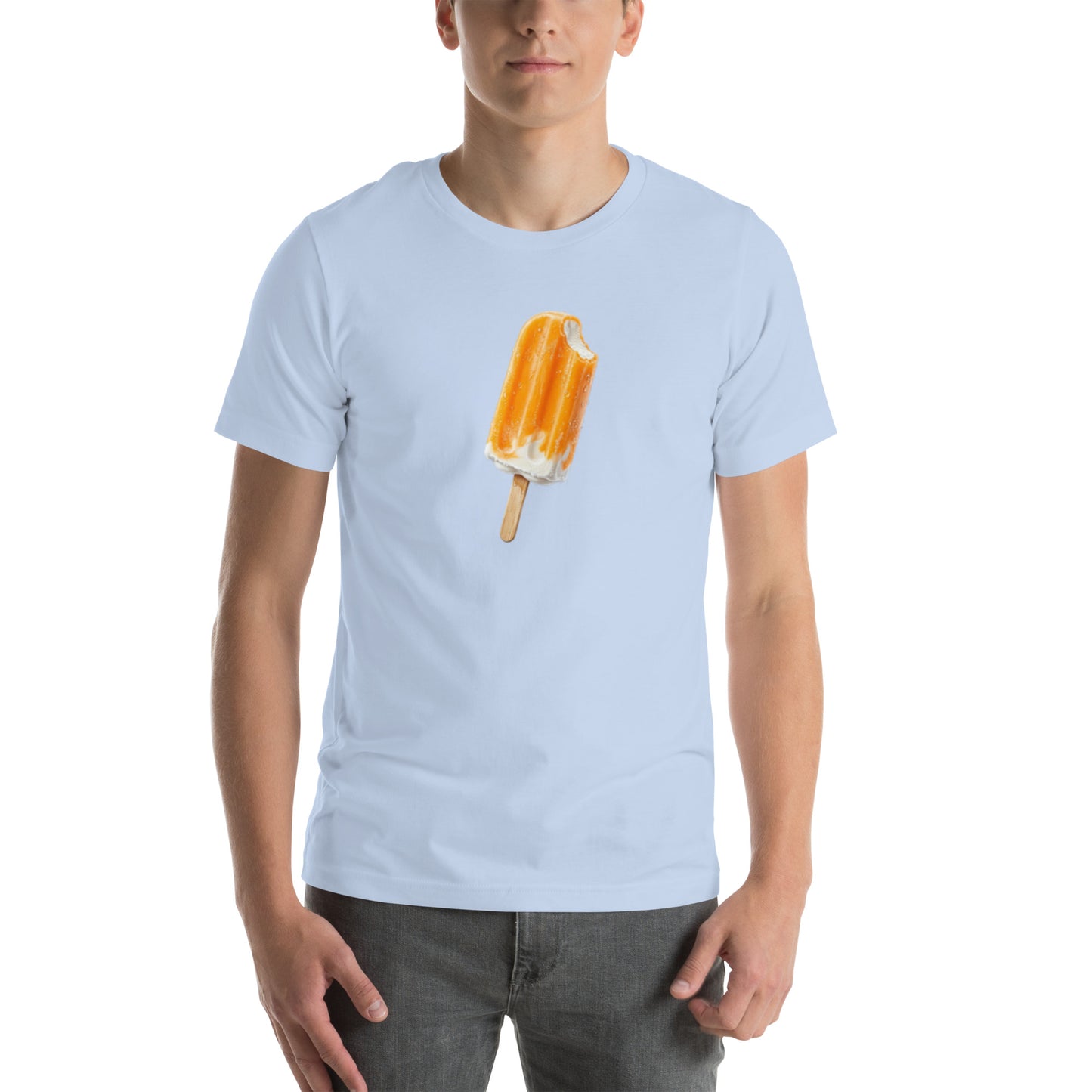 Men's baby blue orange cream popsicle t-shirt