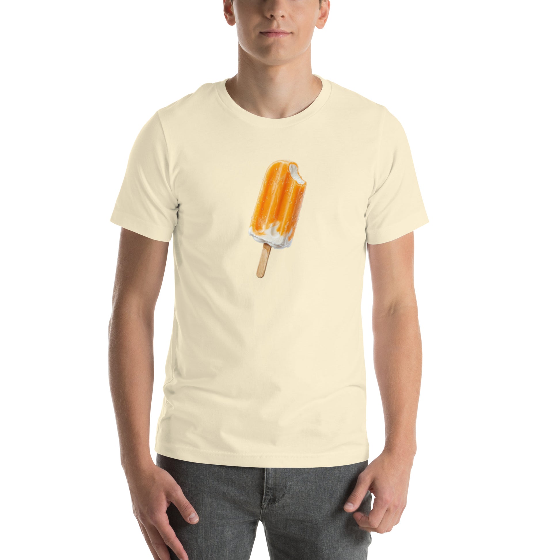 Men's natural t-shirt with orange cream popsicle