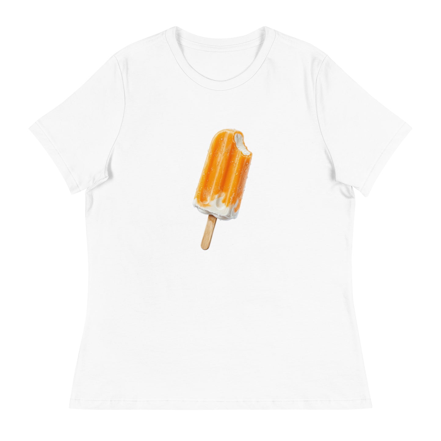 White t-shirt with orange cream pop