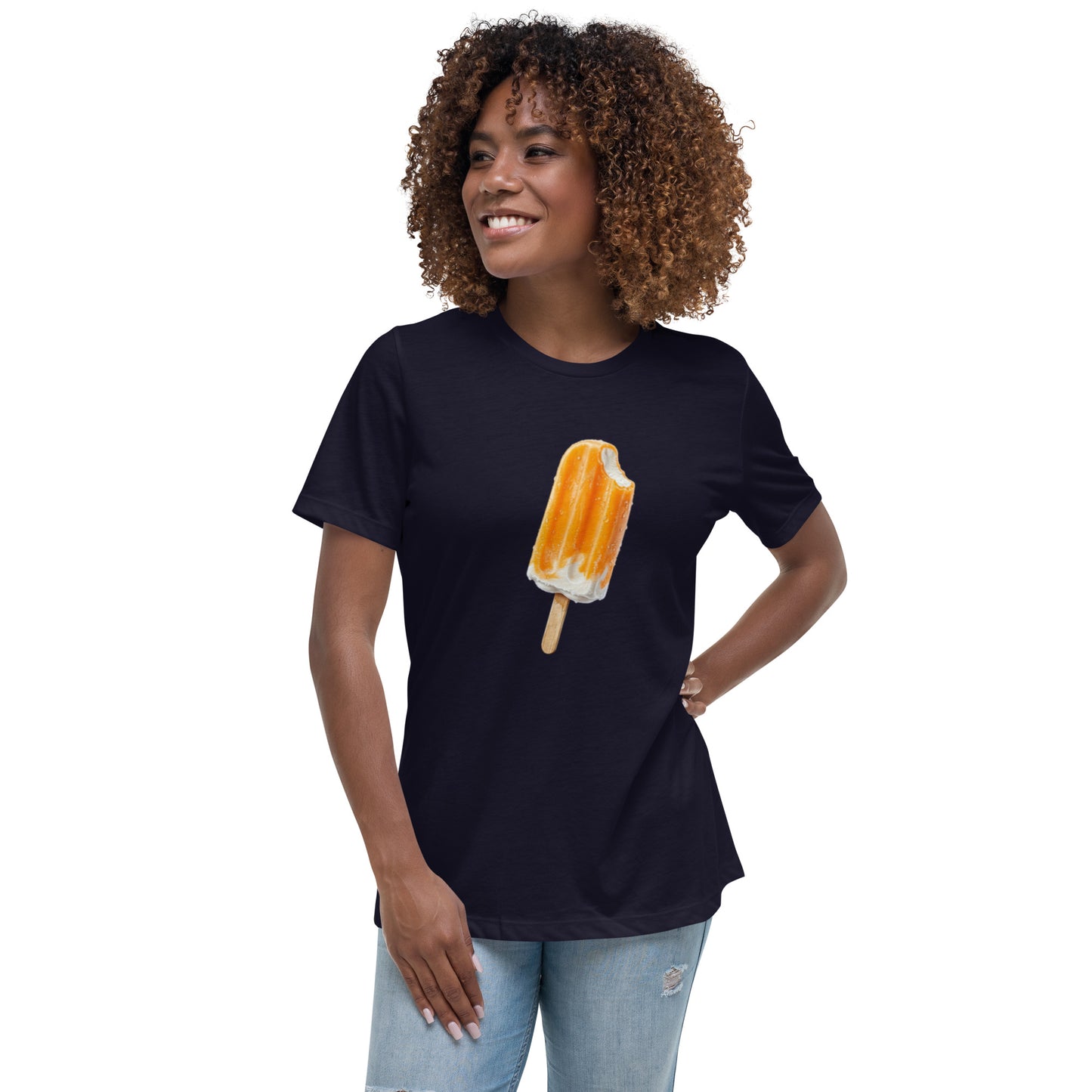 Women's navy summer t-shirt with a popsicle 