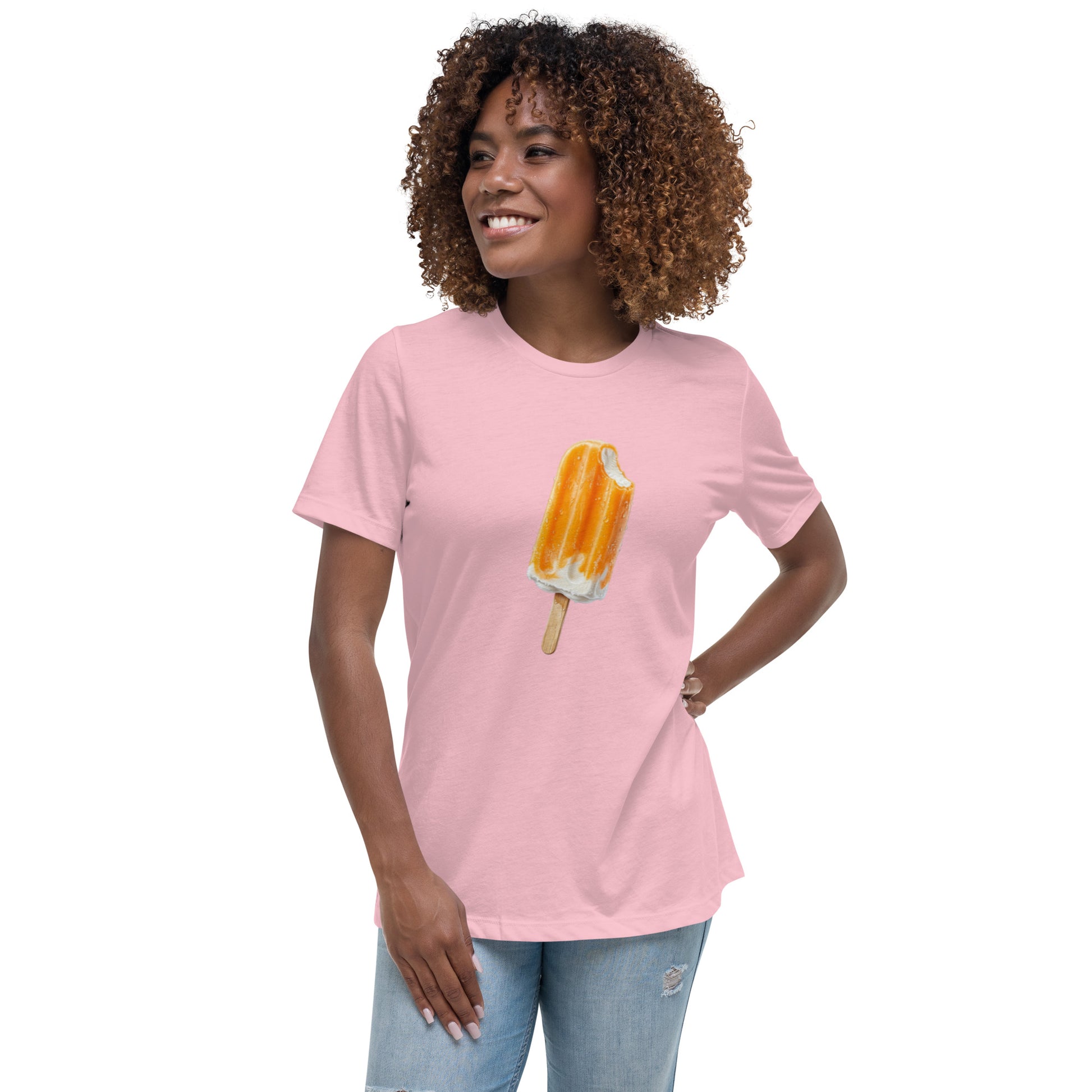 Summer pink shirt with orange cream pop