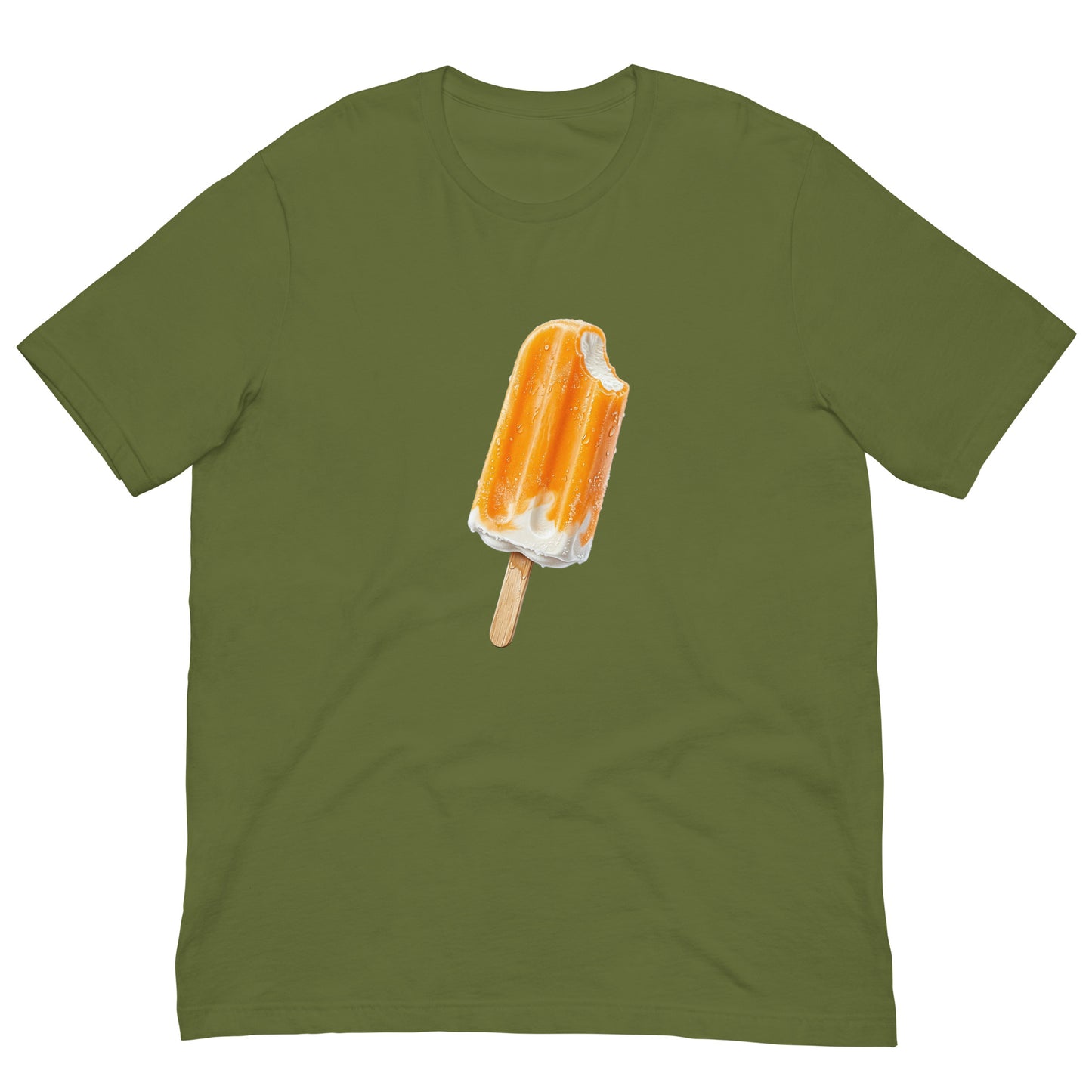 Olive t-shirt with a popsicle design