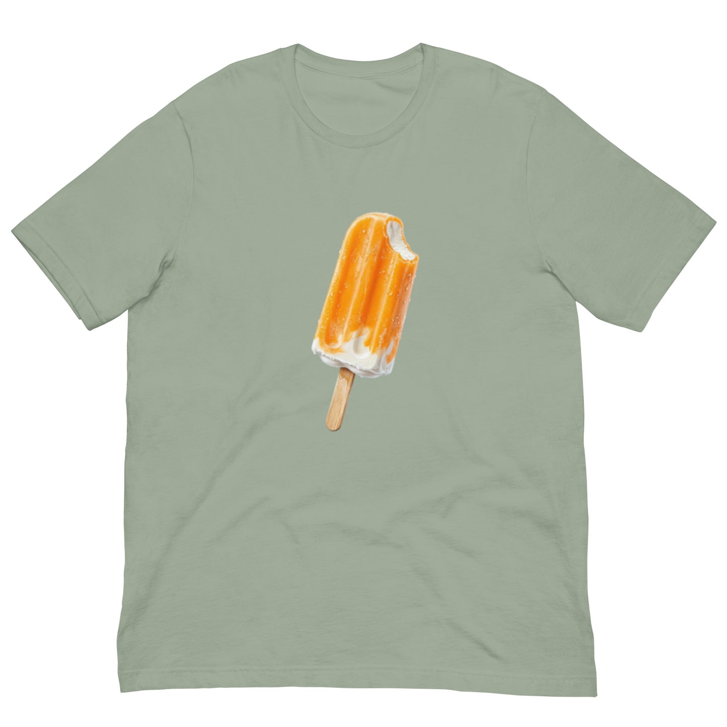 Sage t-shirt with an orange cream popsicle