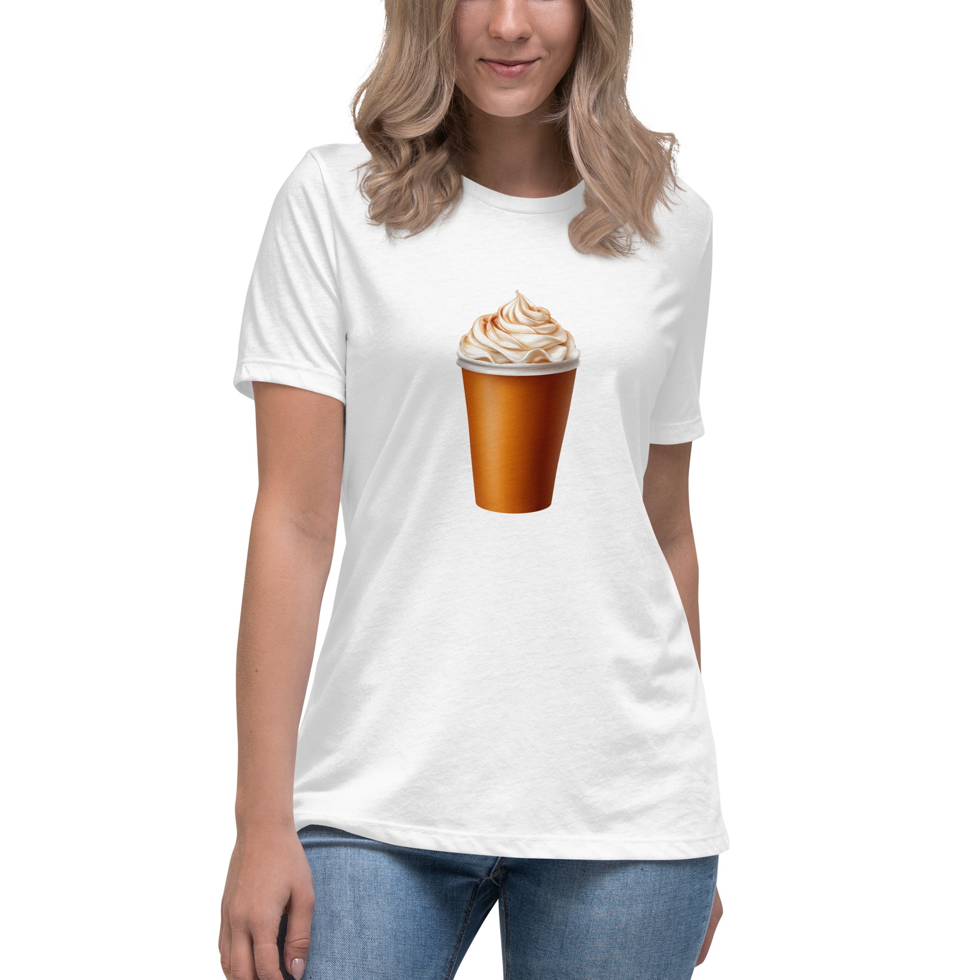 Pumpkin Spice Latte Women's Relaxed T-Shirt white mockup