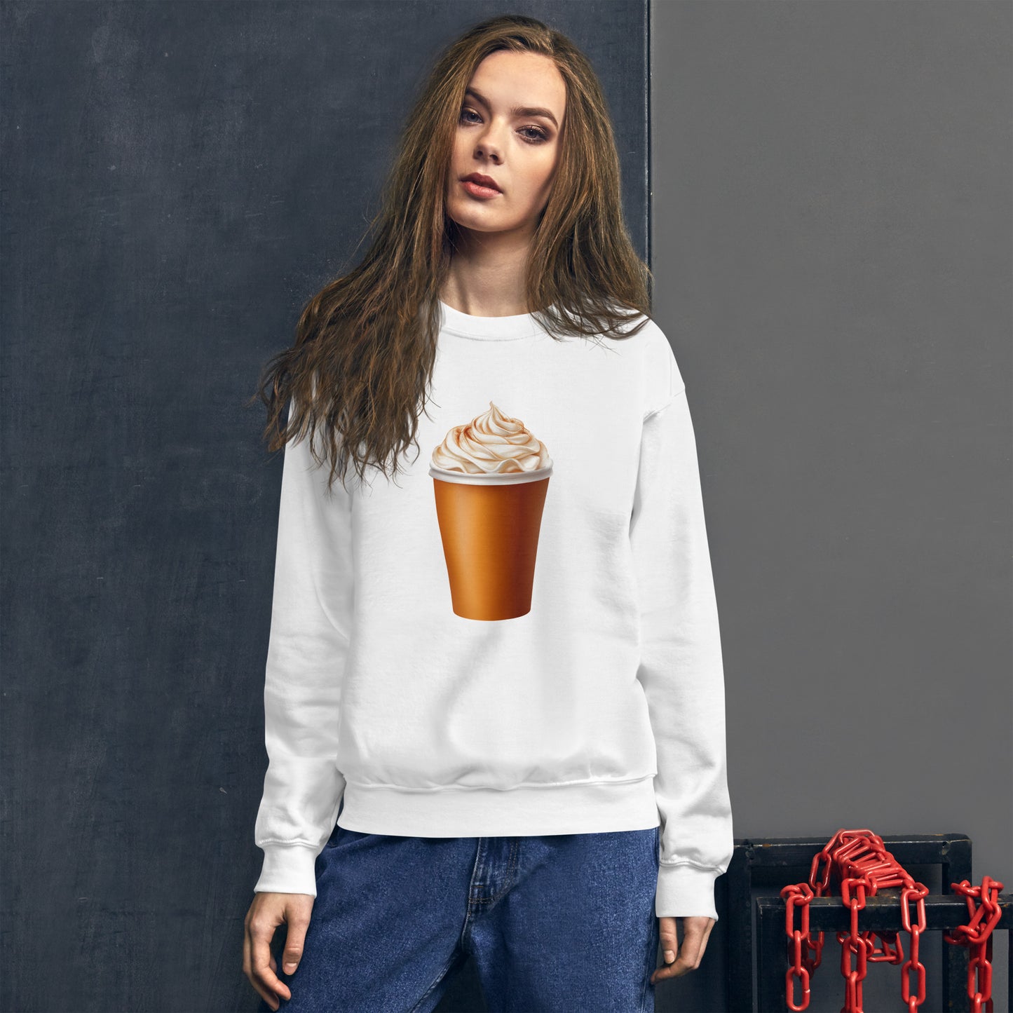 Pumpkin Spice Latte Women's Fall Sweatshirt - mockup