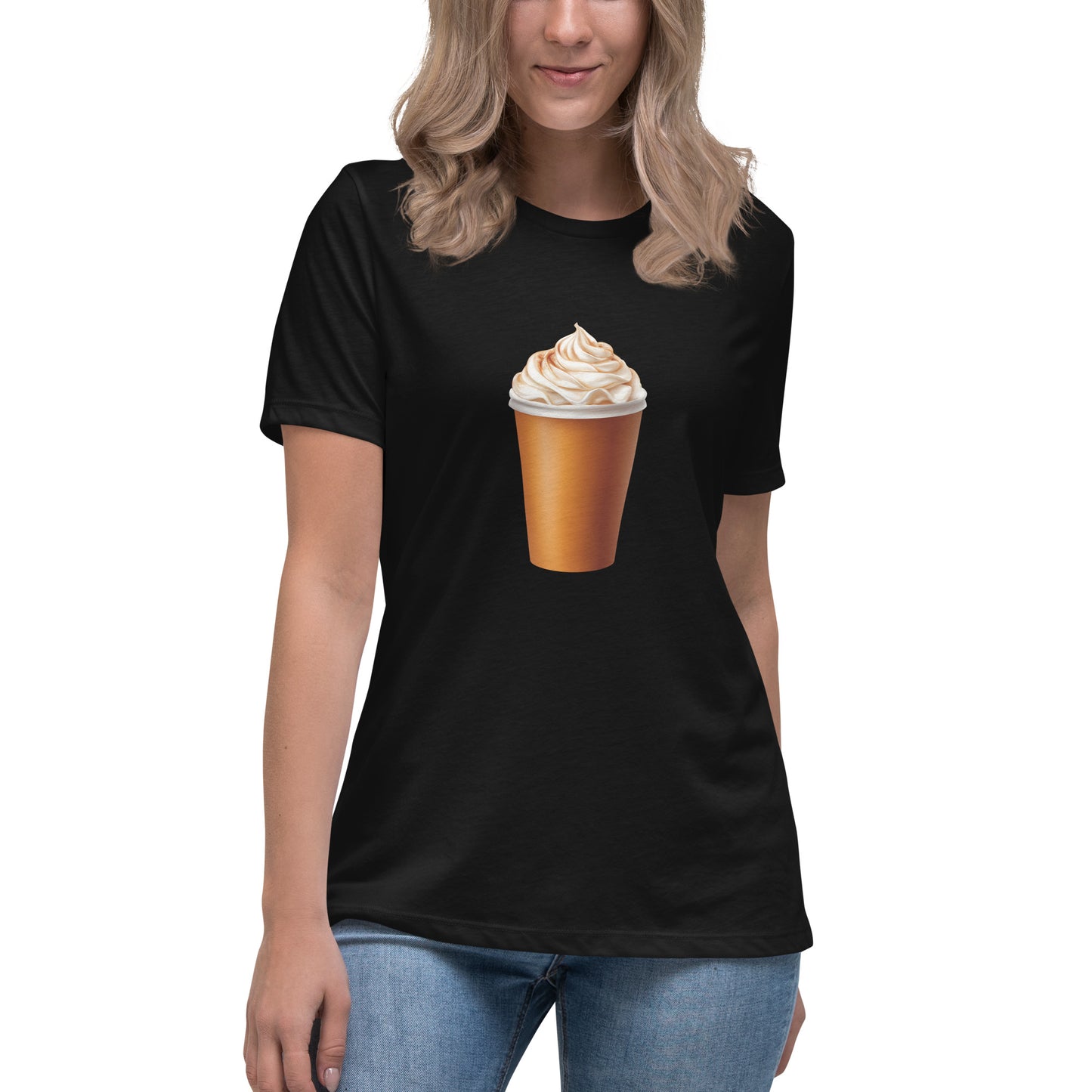 Pumpkin Spice Latte Women's Relaxed T-Shirt black mockup