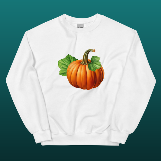 Pumpkin Unisex white Sweatshirt mockup
