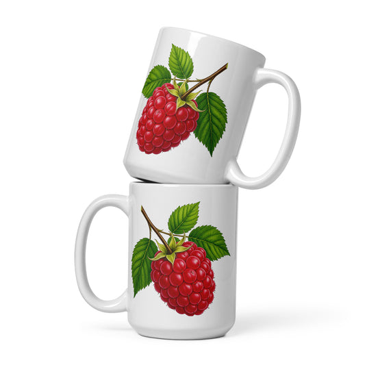 Raspberry White Glossy Mug