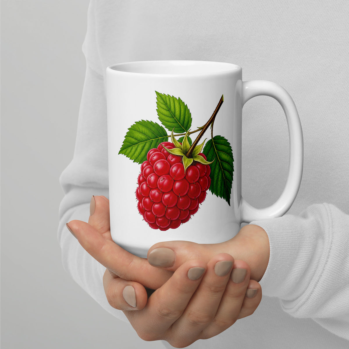 Raspberry White Glossy Mug