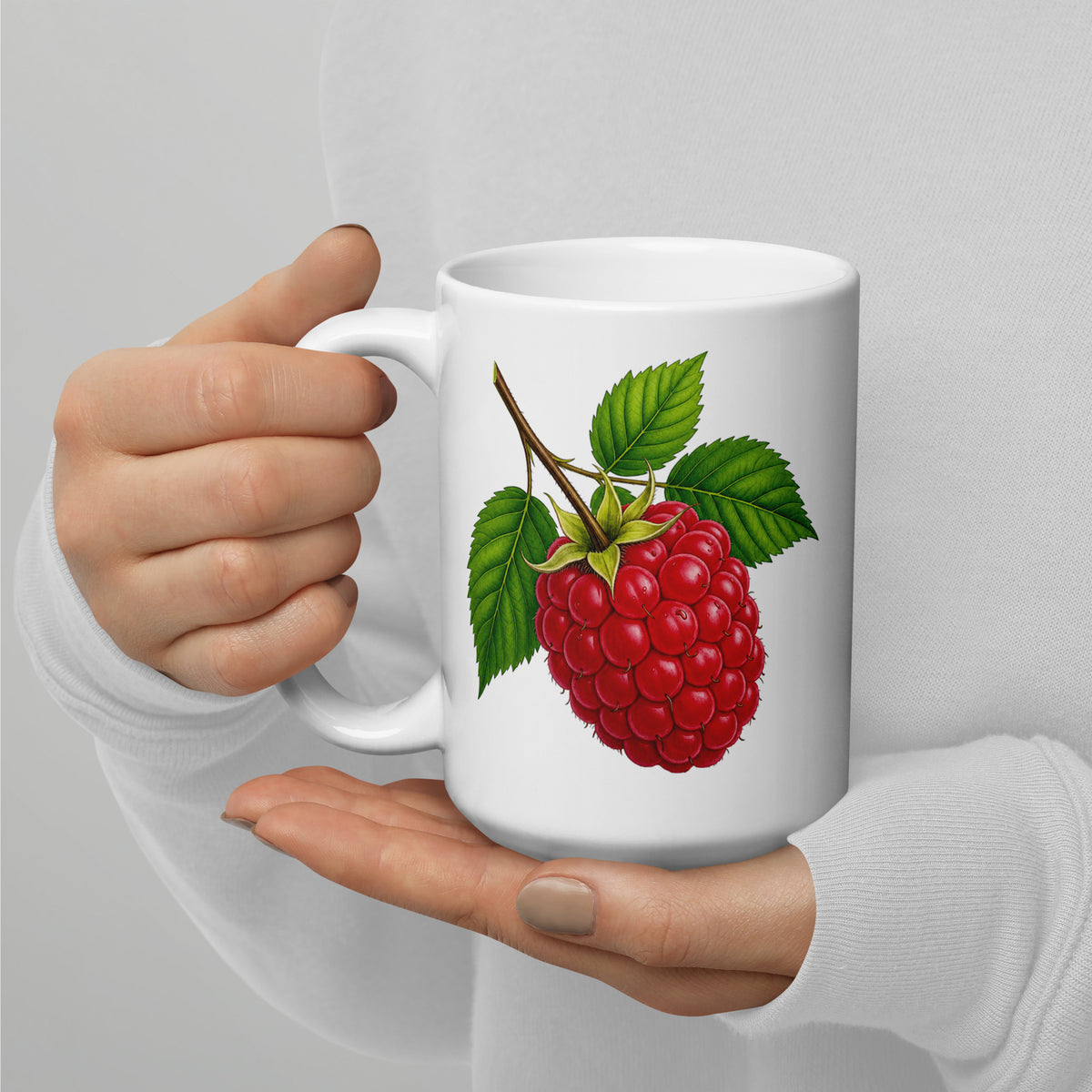 Raspberry White Glossy Mug
