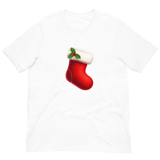 Red Holiday Stocking Unisex T-Shirt mockup