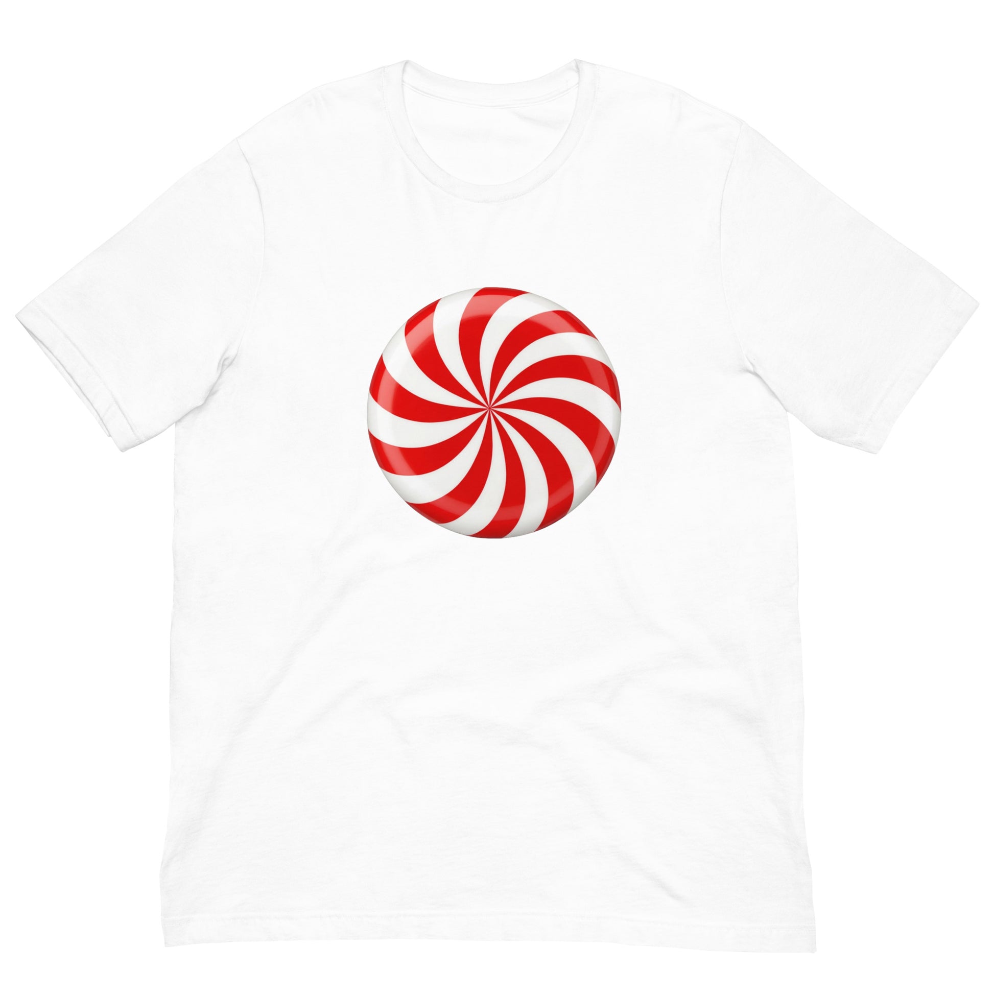 Red Peppermint Candy Swirl Women's T-Shirt mockup