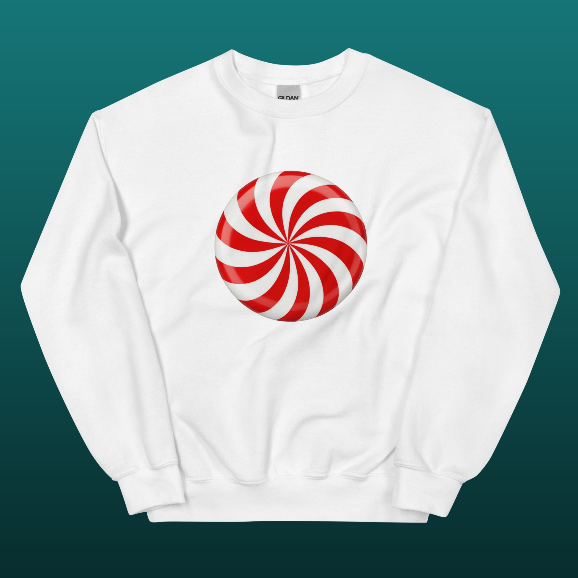 Red_peppermint_Candy_Swirl_-_Women_s Christmas_Sweatshirt mockup