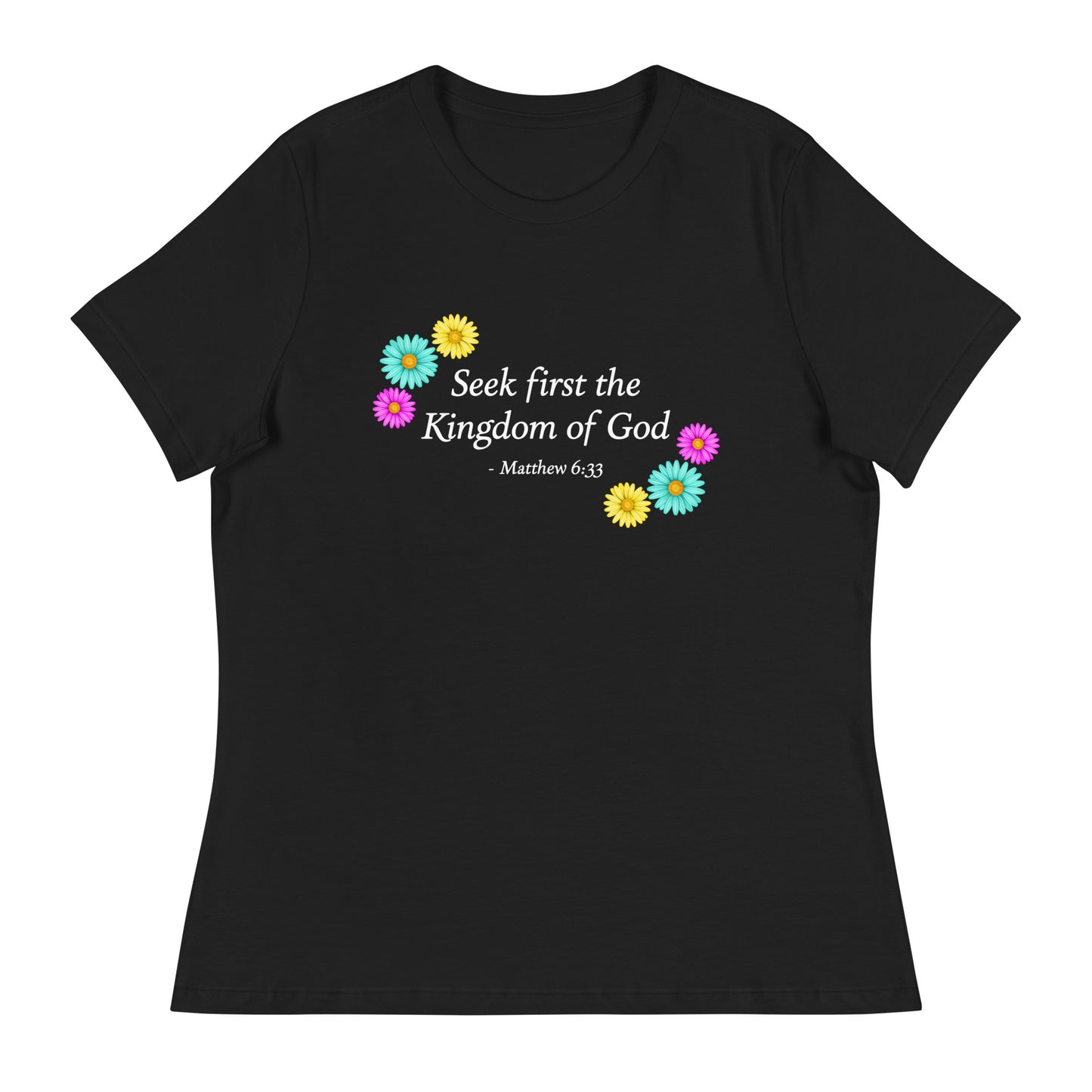 Women's tee with bible verse and flowers