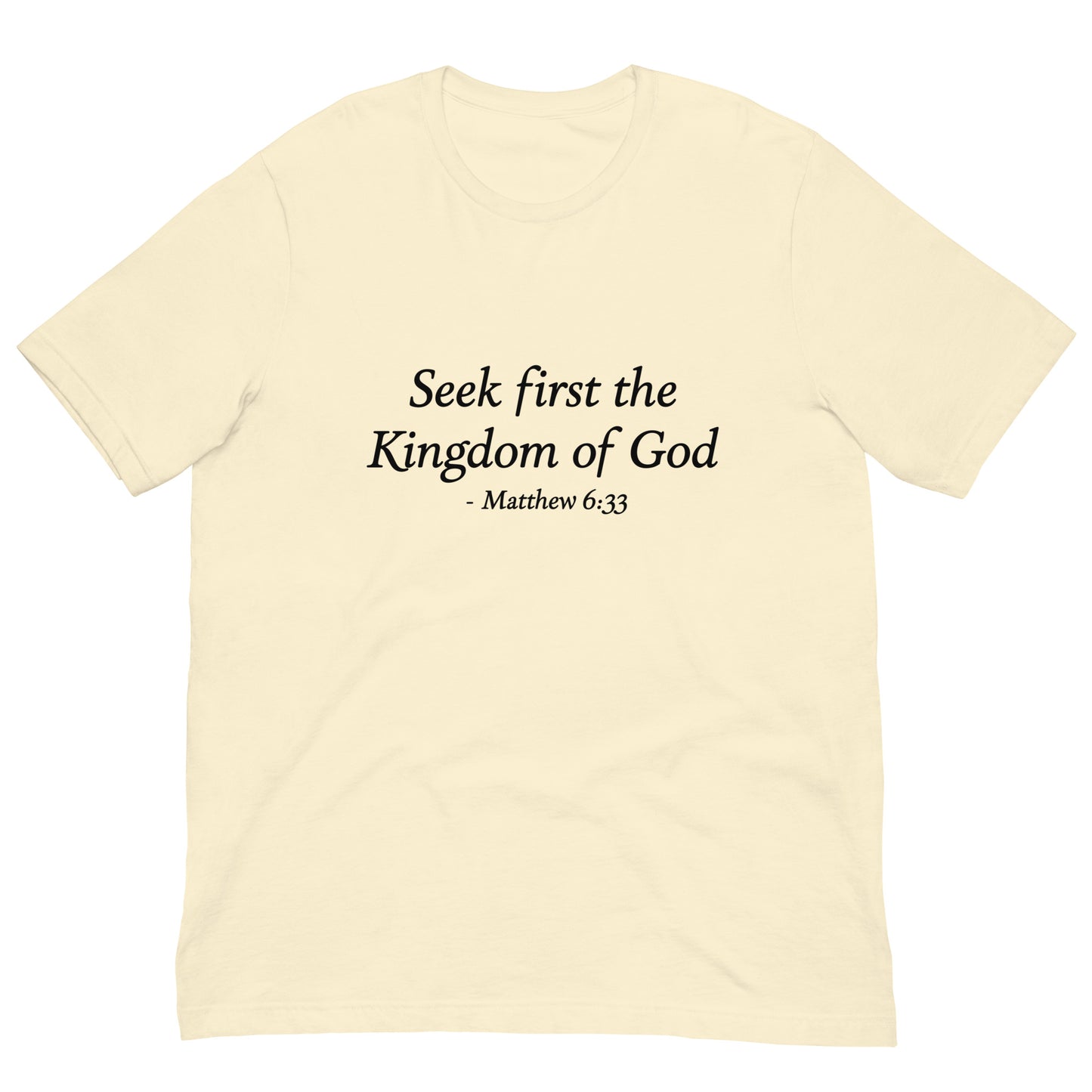Matthew 6:33, Men's Natural Color T-Shirt - Black print mockup