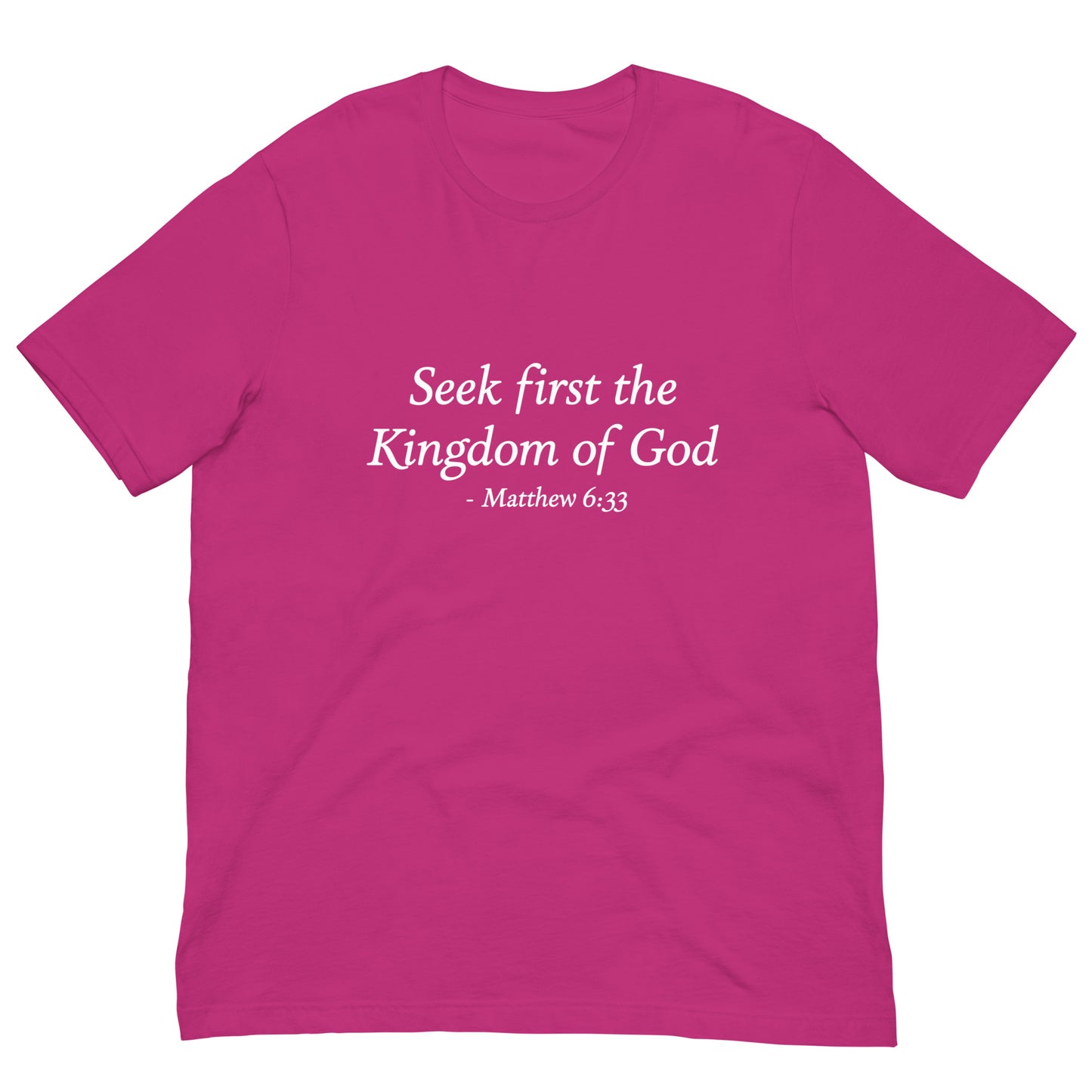 Matthew_6_33_Women_s_Berry_T-Shirt mockup