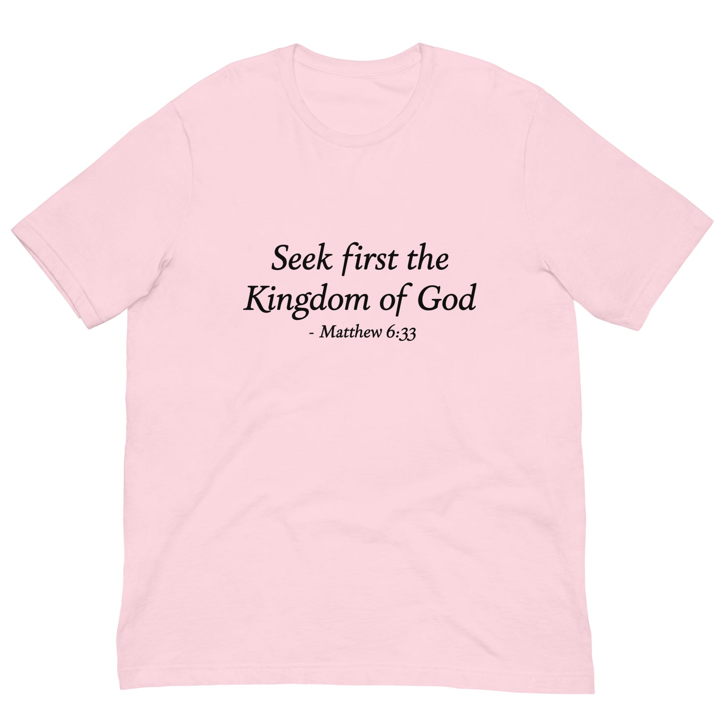 Matthew_6_33_Women_s_White_Faith_Pink T-Shirt mockup