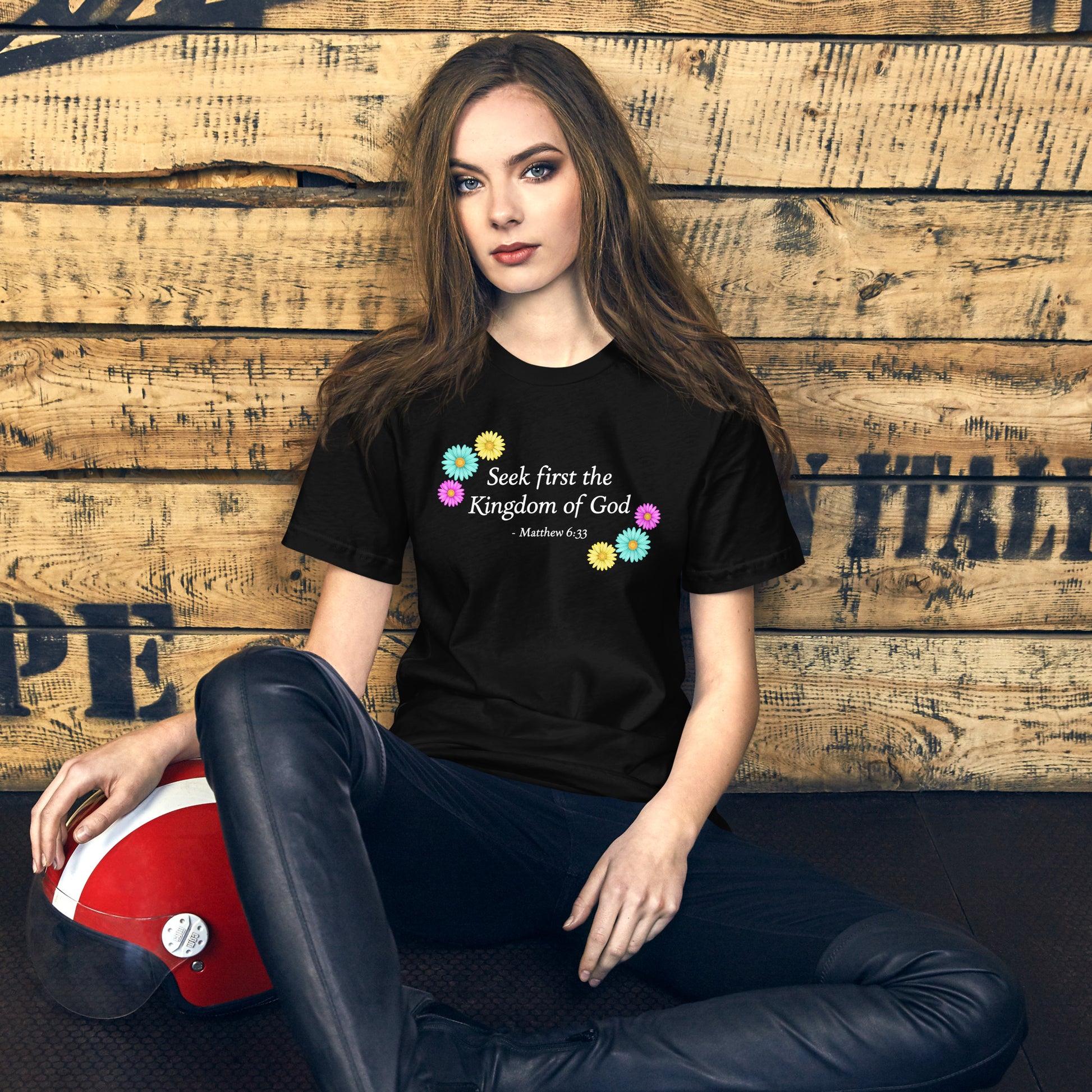 Women's Seek First the Kingdom unisex t-shirt with flowers